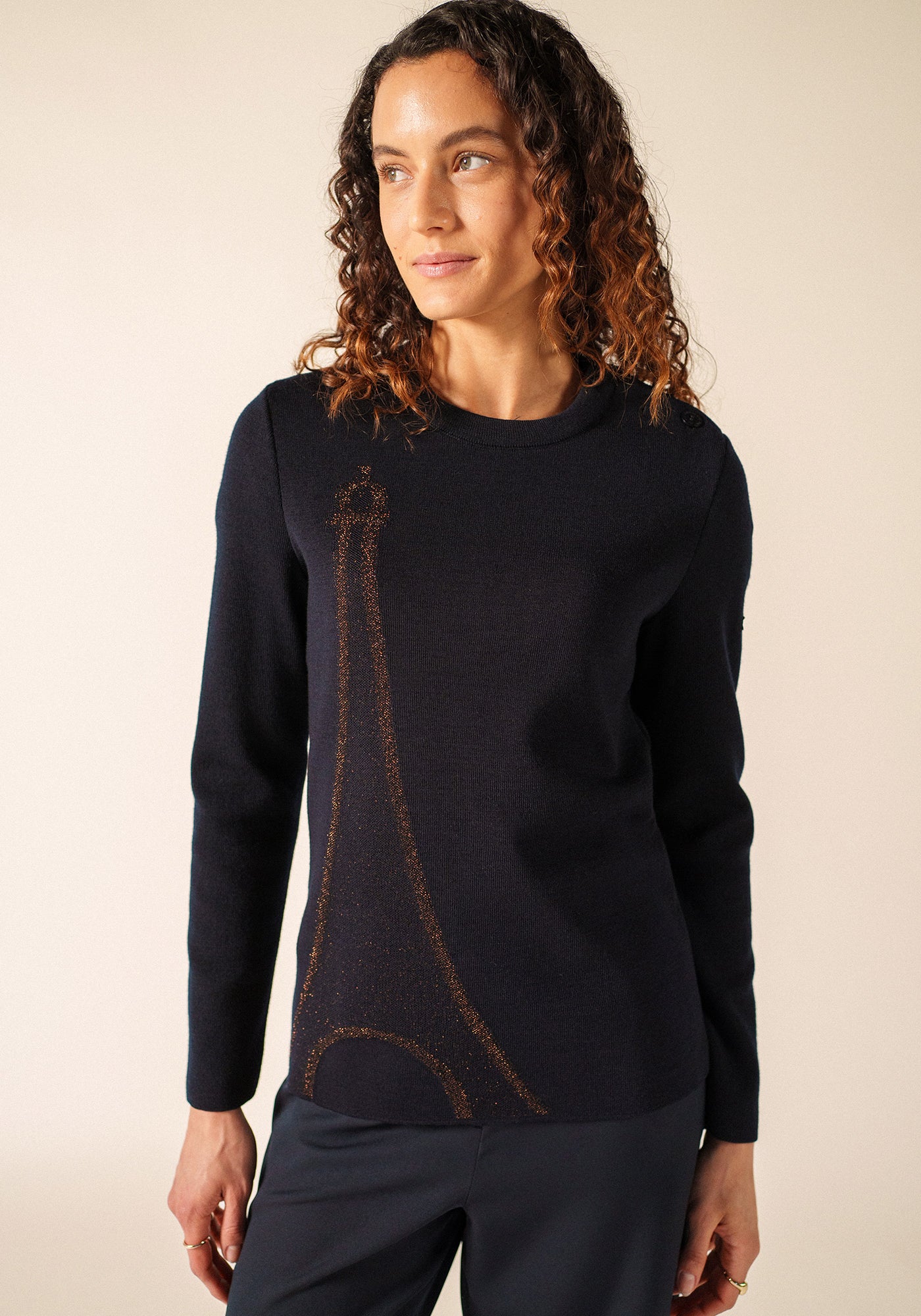 Brégançon jumper x La tour Eiffel (NAVY/BRONZE)