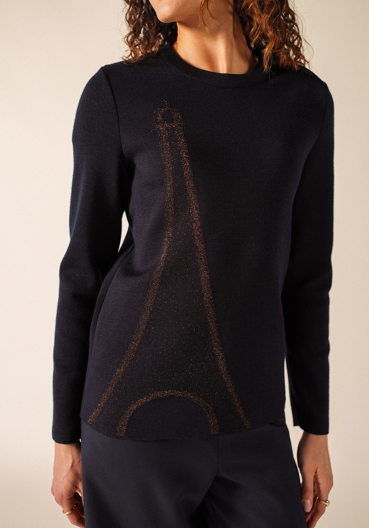 Brégançon jumper x La tour Eiffel (NAVY/BRONZE)