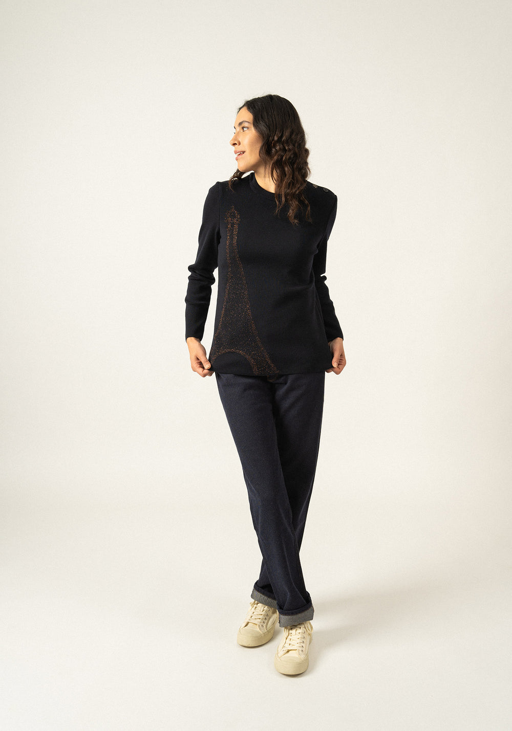 Brégançon jumper x La tour Eiffel (NAVY/BRONZE)