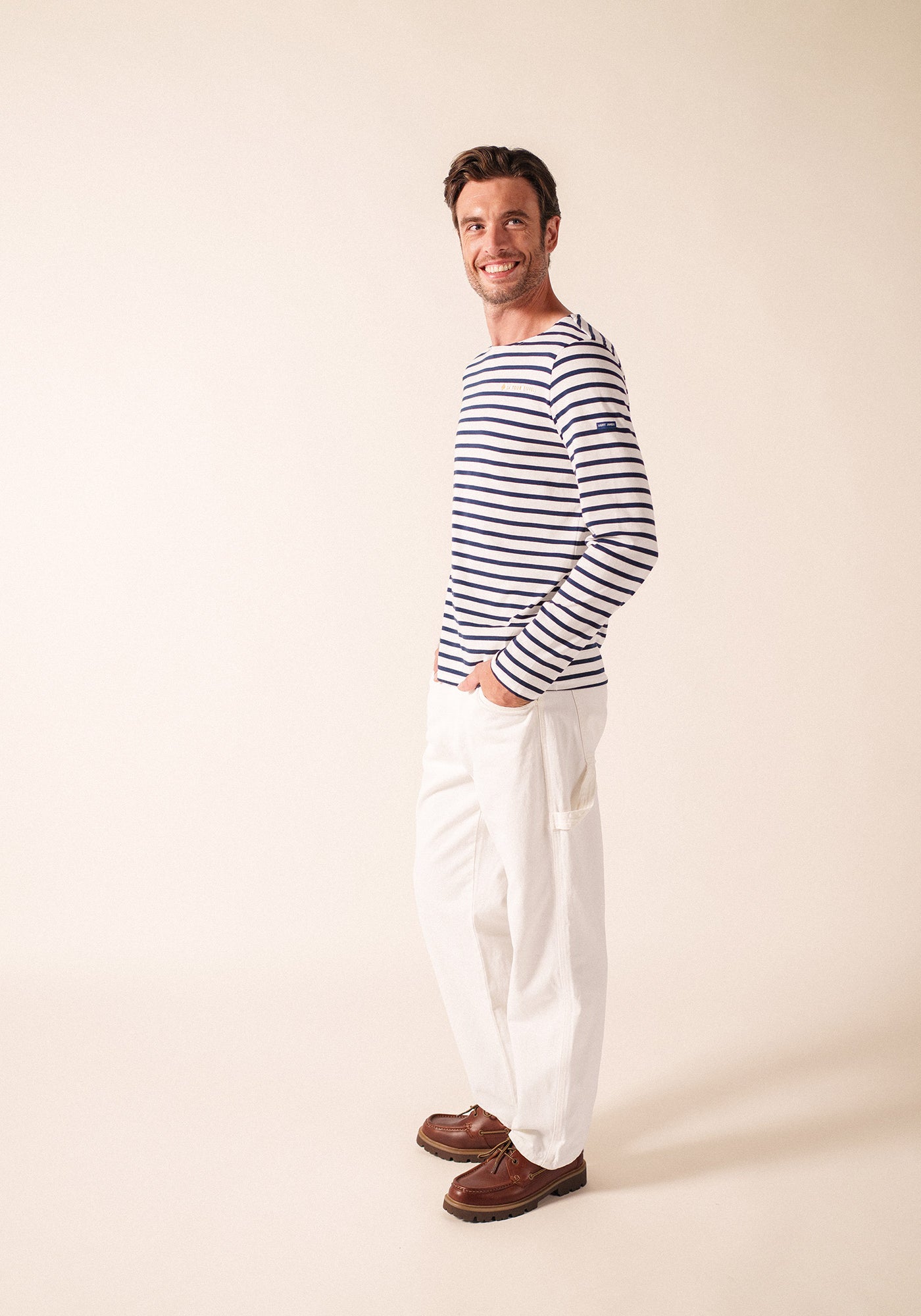 Minquiers Breton shirt x La Tour Eiffel (NEIGE/MARINE)