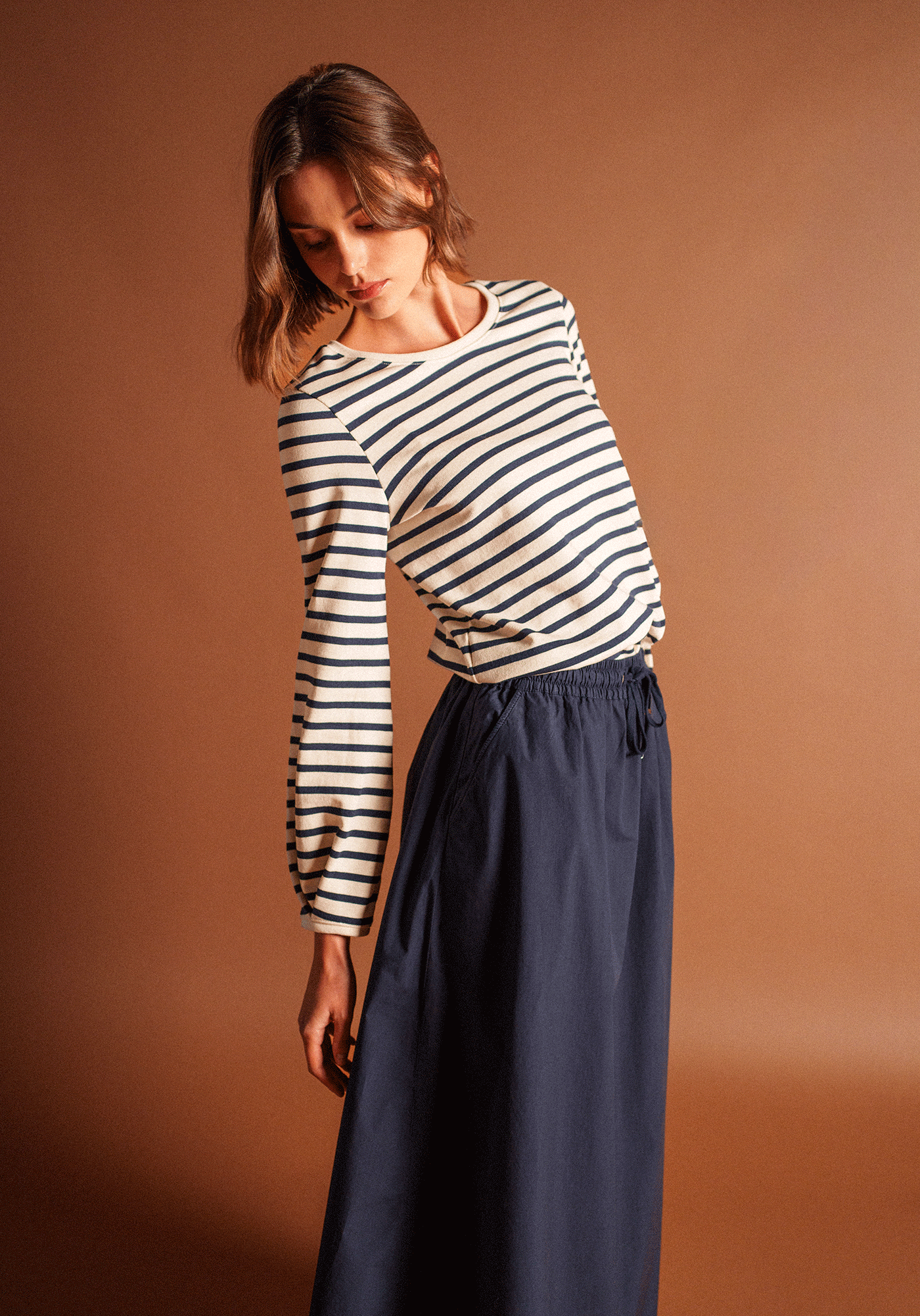 Yvoire Breton shirt (ECRU/MARINE)