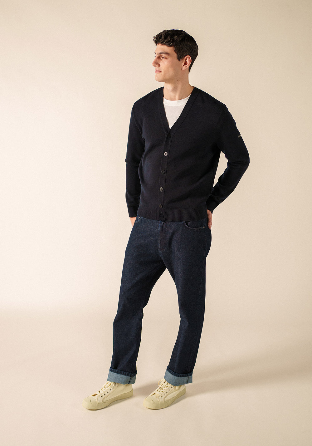 Equipage cardigan (NAVY/ECUME)