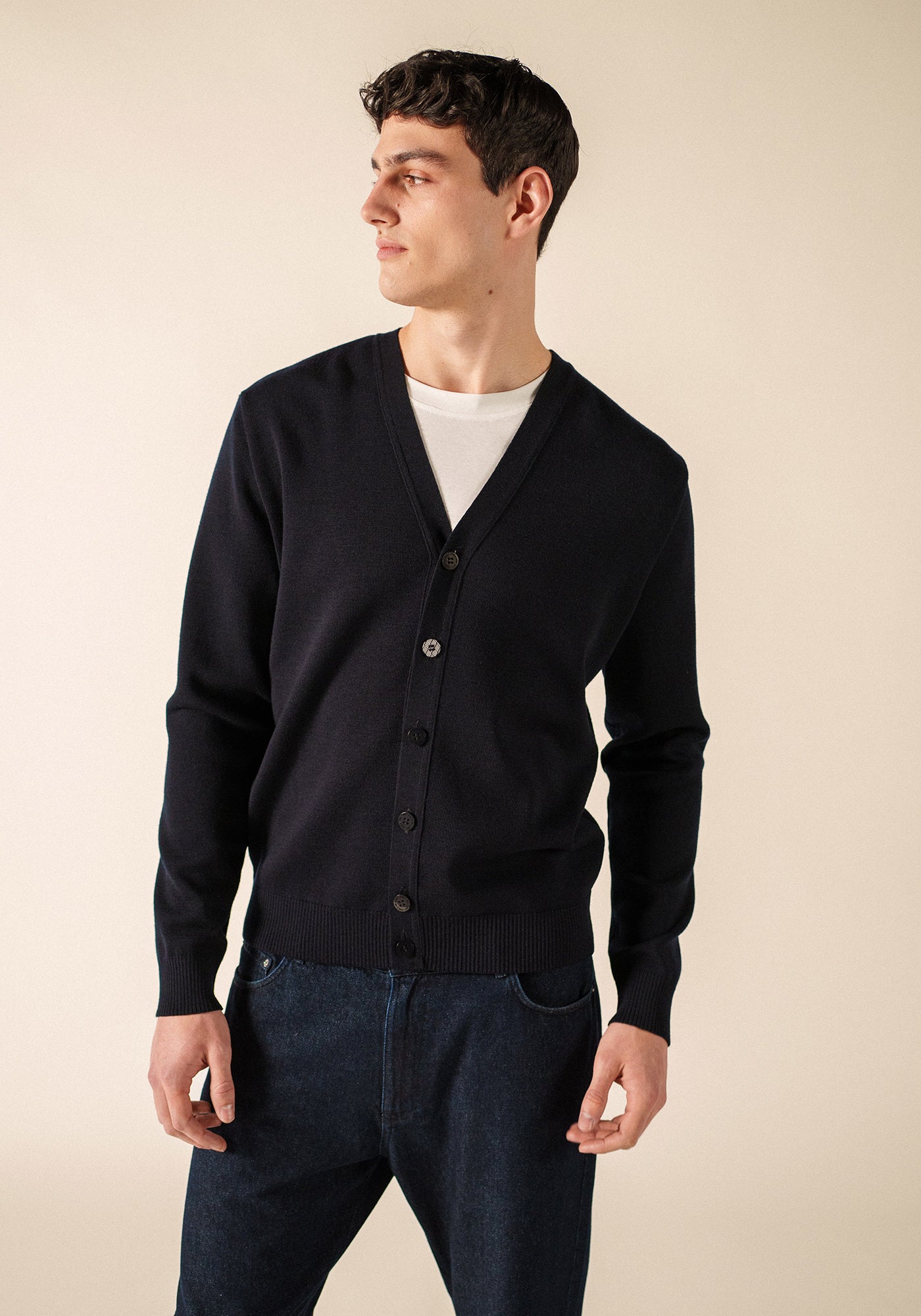 Equipage cardigan (NAVY/ECUME)