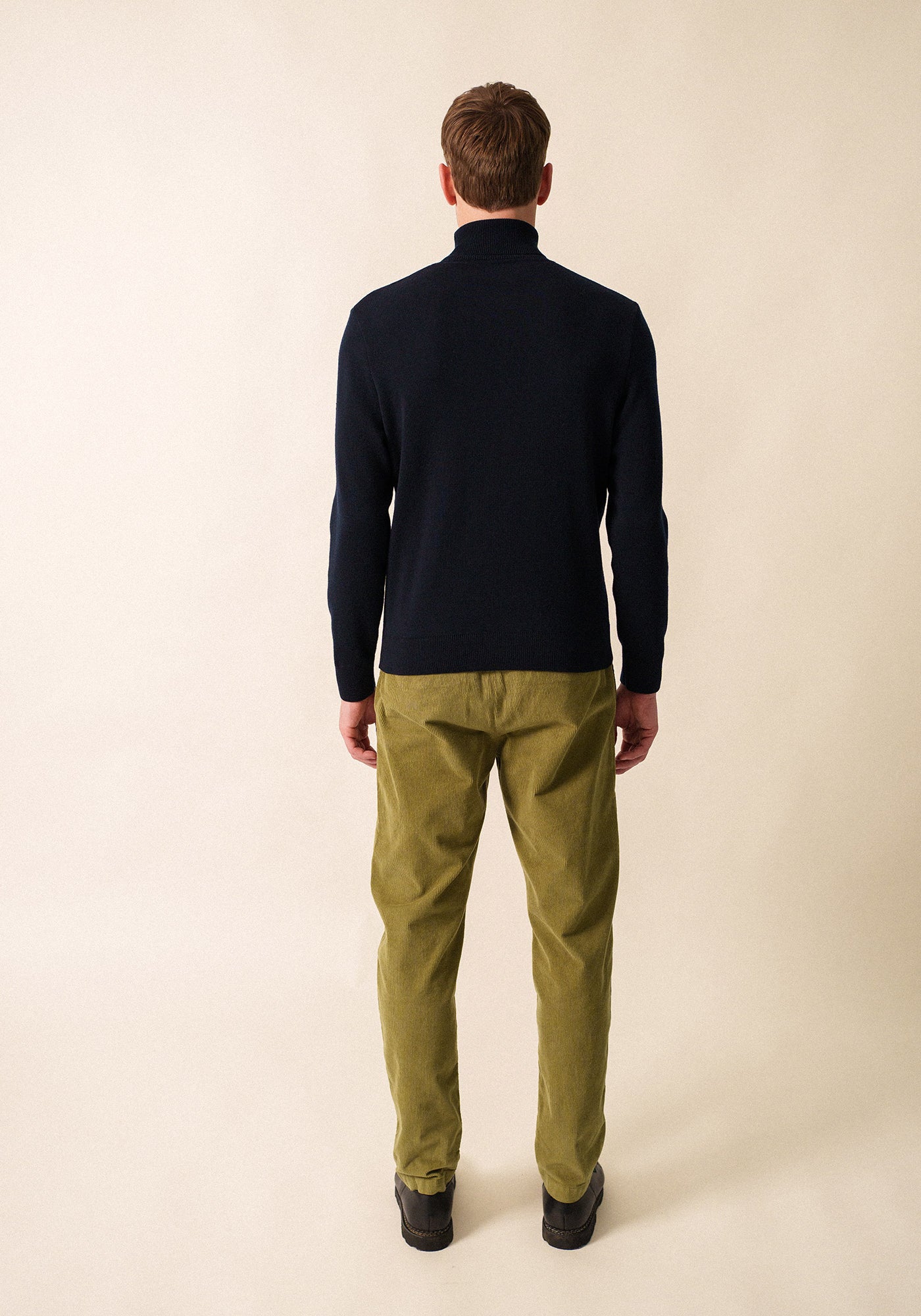 Houat High-neck Jumper - comfort fit, in wool (NAVY)