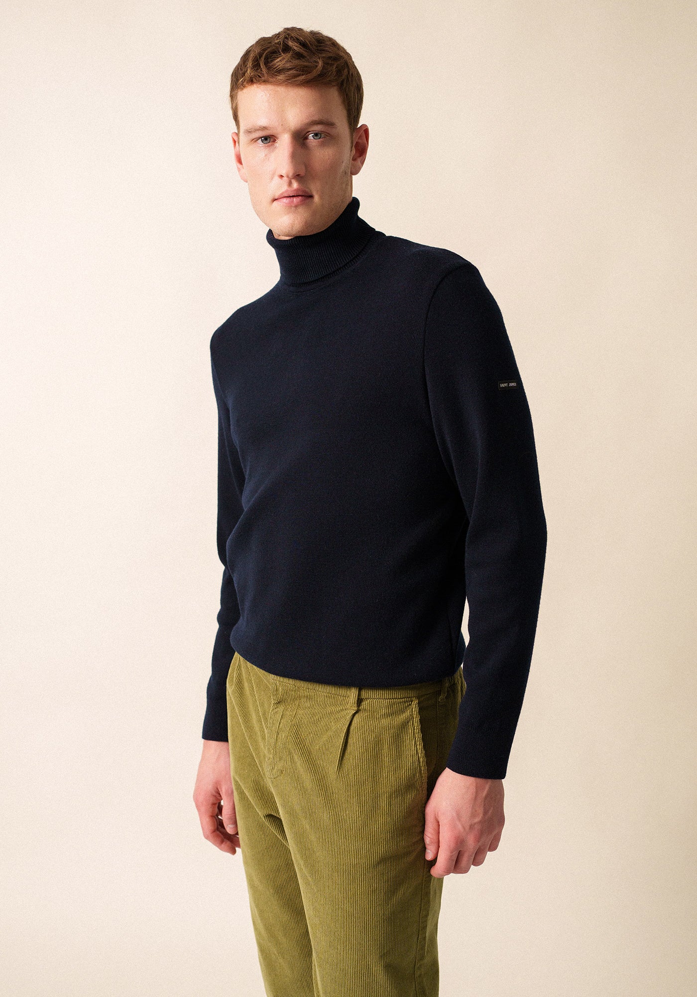 Houat High-neck Jumper - comfort fit, in wool (NAVY)