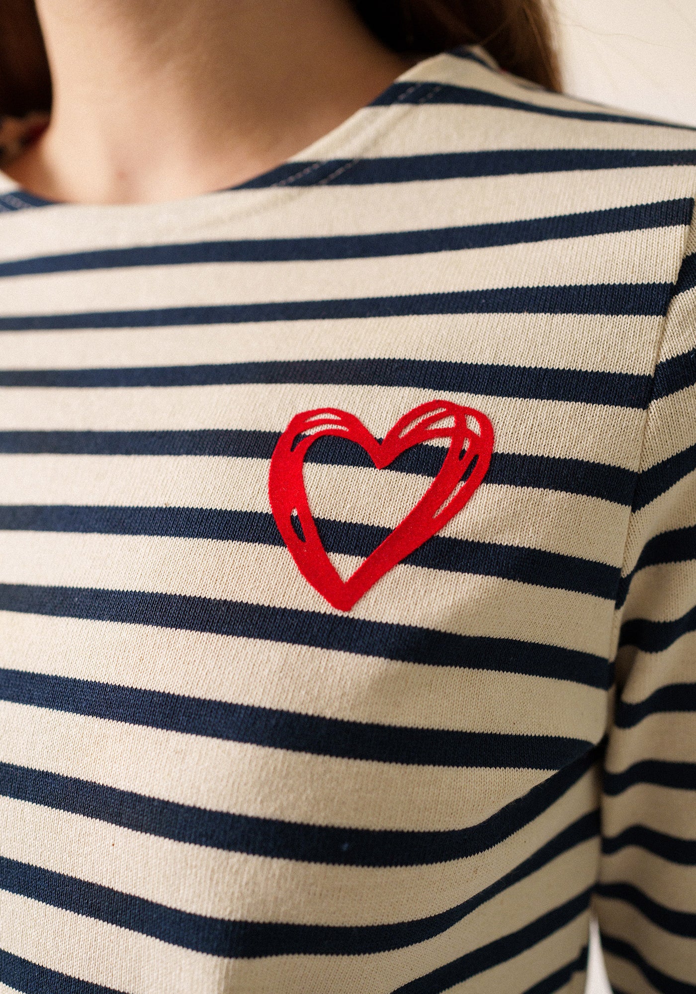 Mérid'amour Breton shirt (ECRU/MARINE/TULIPE)
