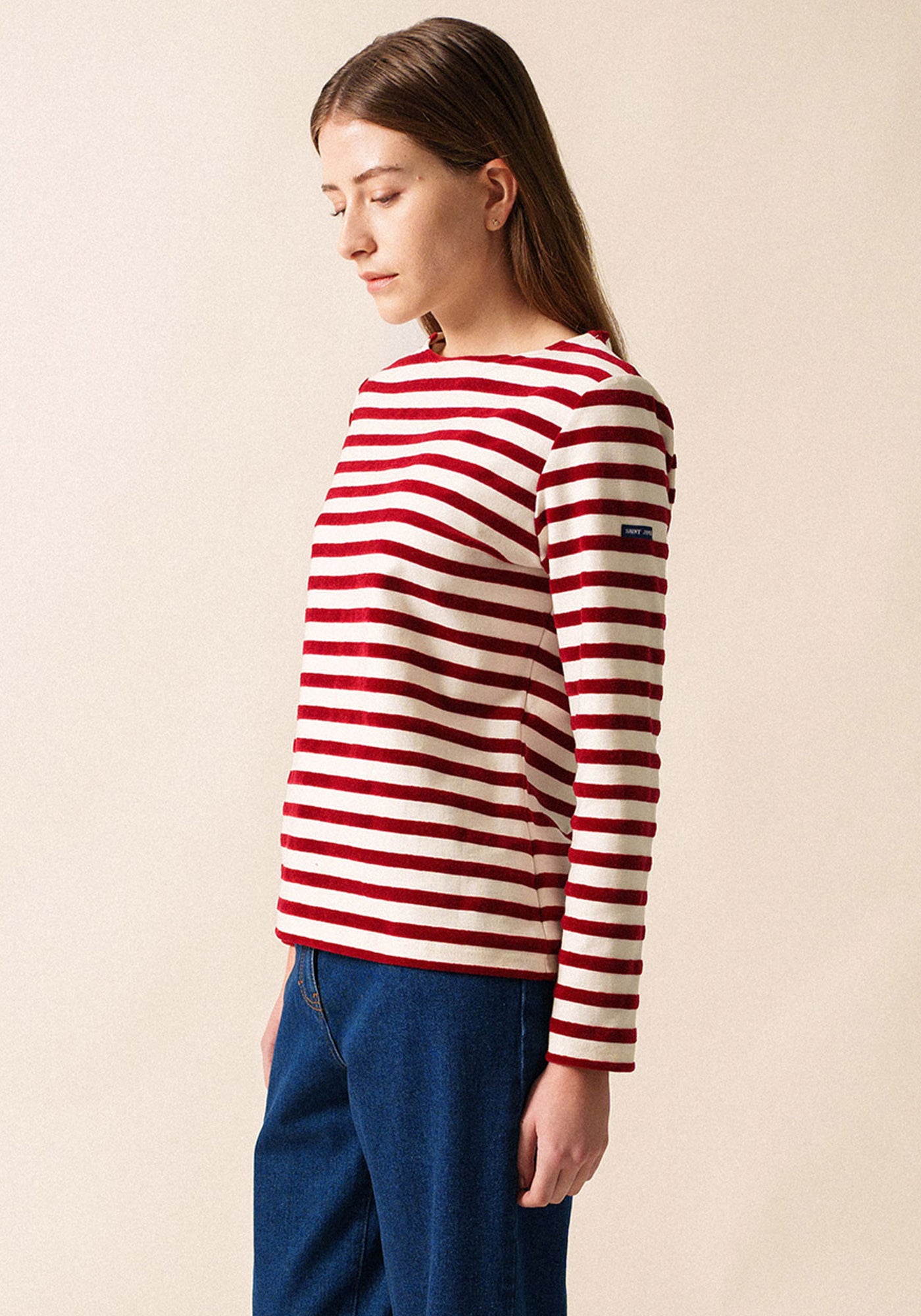 Méridame classic sailor striped shirt - in velvet (ECUME/PERSAN)