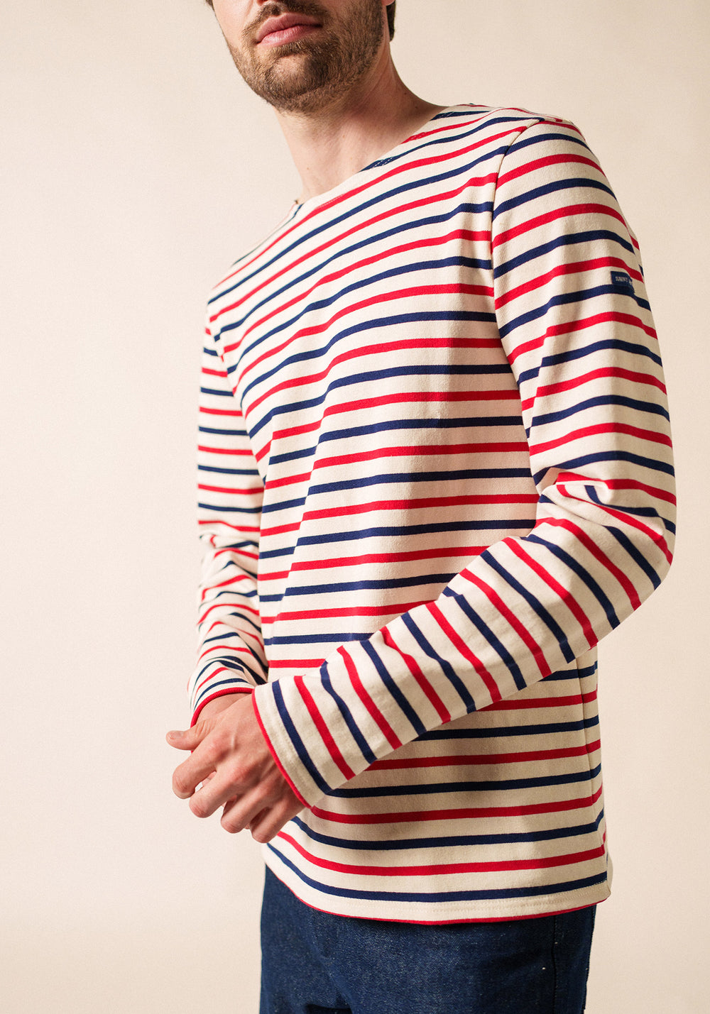 Méridien Breton shirt (ECRU/MARINE/TULIPE)