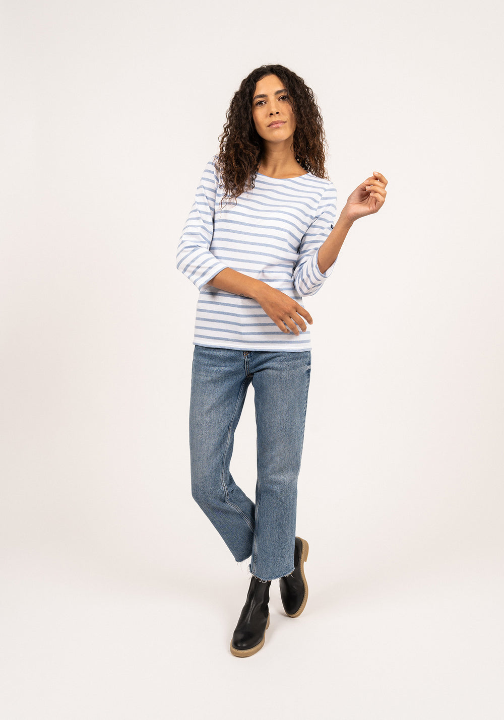 Galathée Breton shirt (NEIGE/DENIM)
