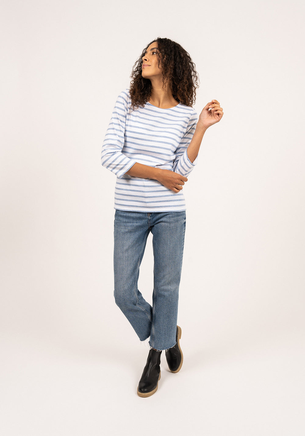 Galathée Breton shirt (NEIGE/DENIM)