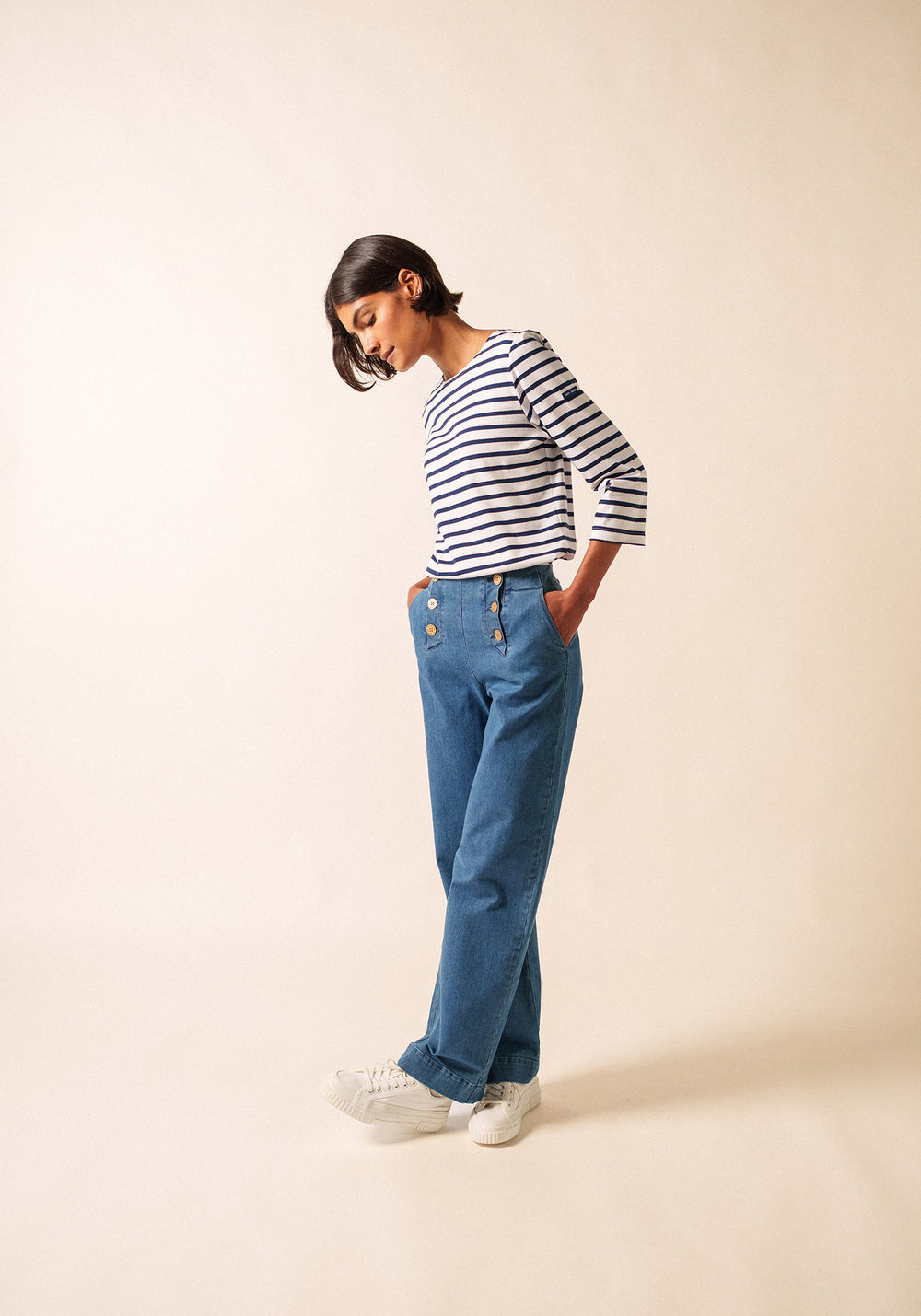 Galathée Breton shirt (NEIGE/MARINE)