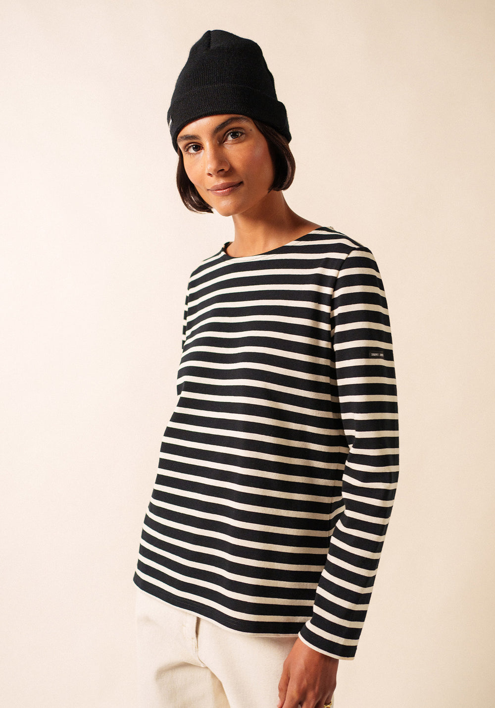 Méridame Breton shirt (NOIR/ECRU)