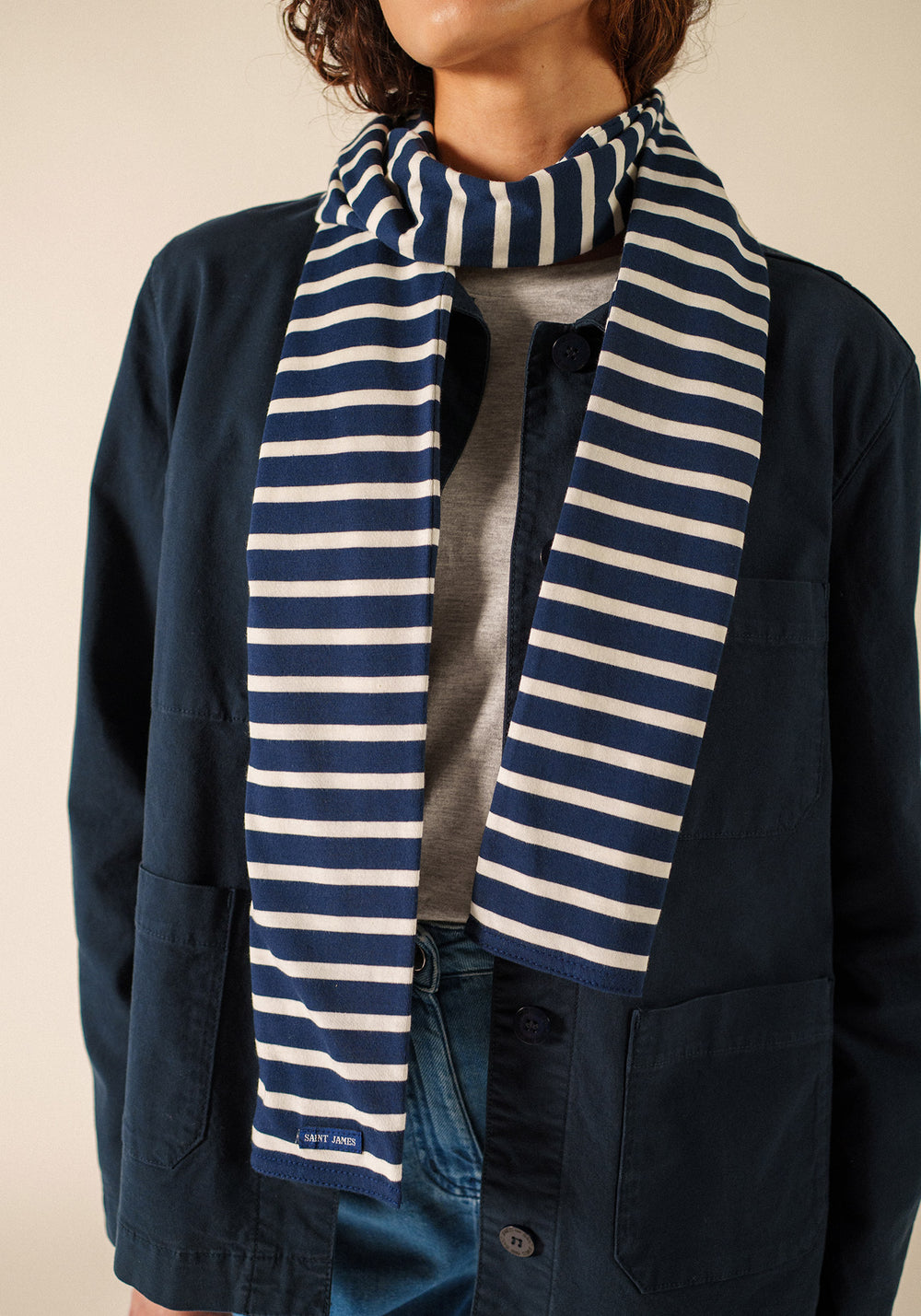 Eve scarf (MARINE/ECRU)