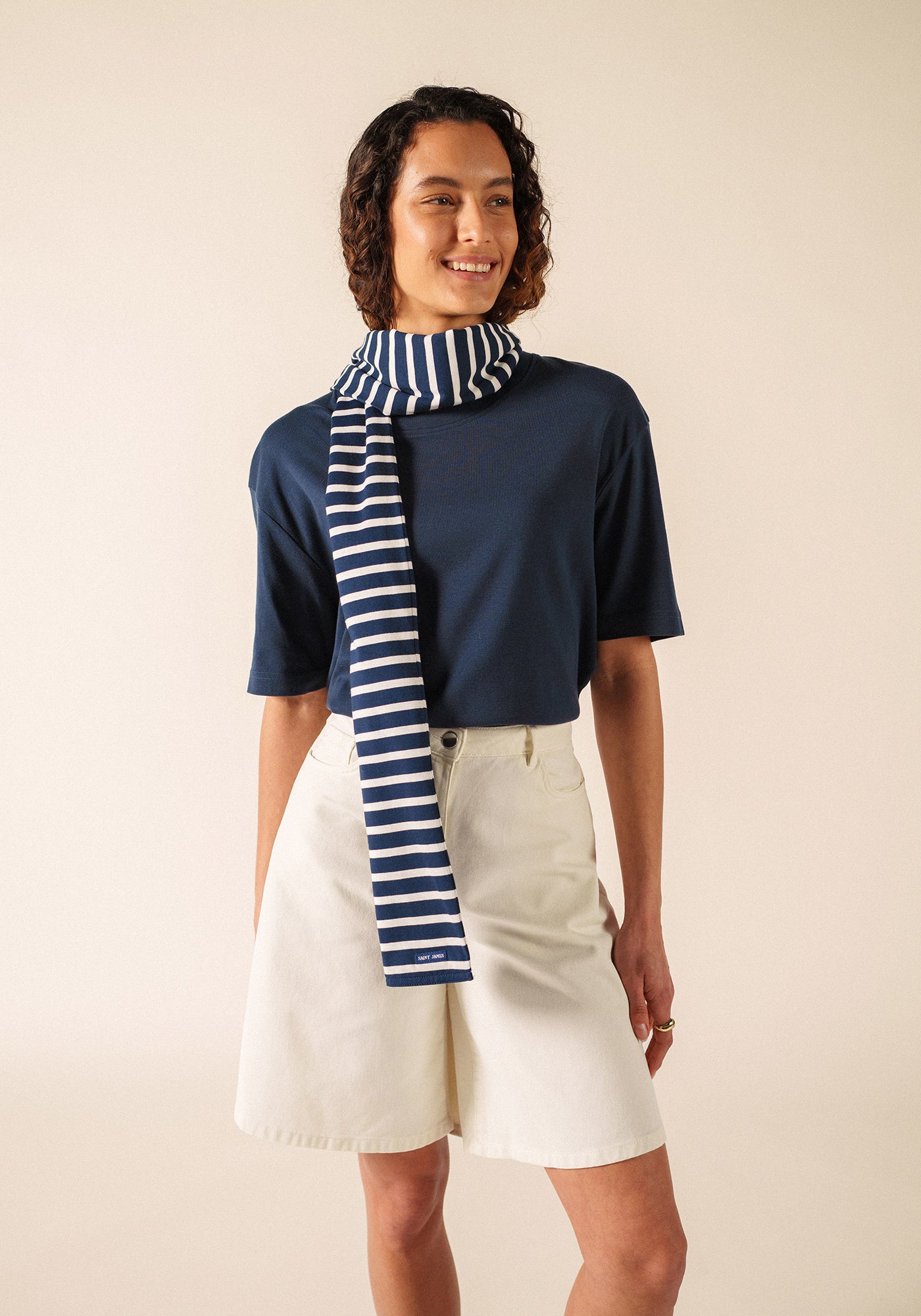 Eve scarf (MARINE/NEIGE)