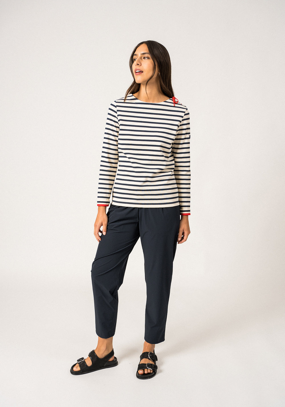 Cavalaire Breton shirt (ECRU/MARINE/TULIPE)