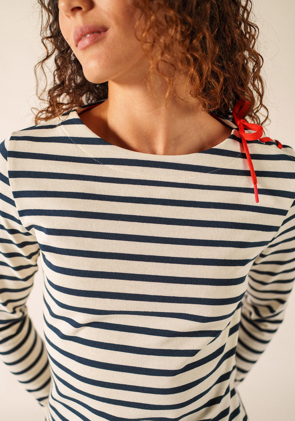 Cavalaire Breton shirt (ECRU/MARINE/TULIPE)
