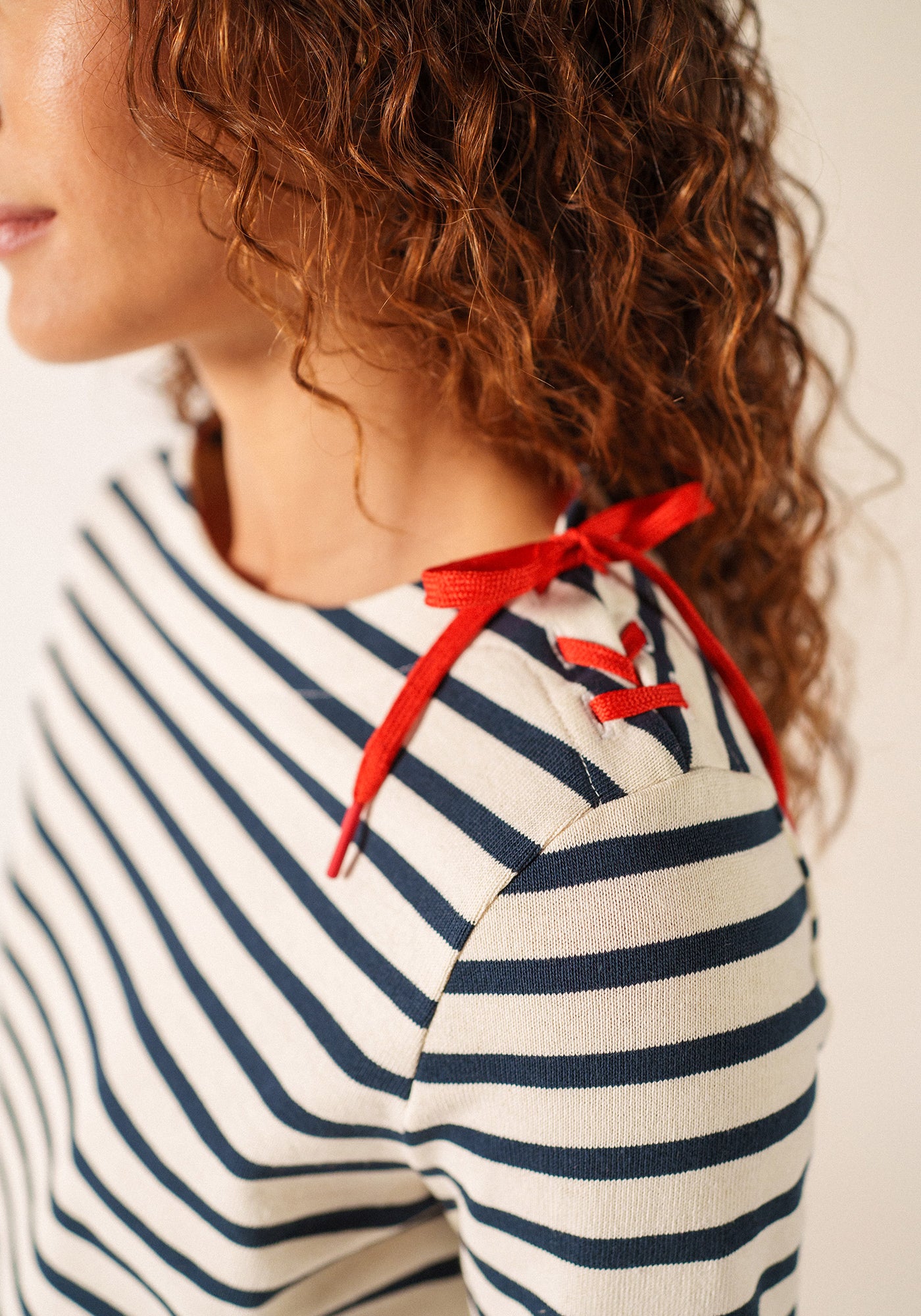 Cavalaire Breton shirt (ECRU/MARINE/TULIPE)