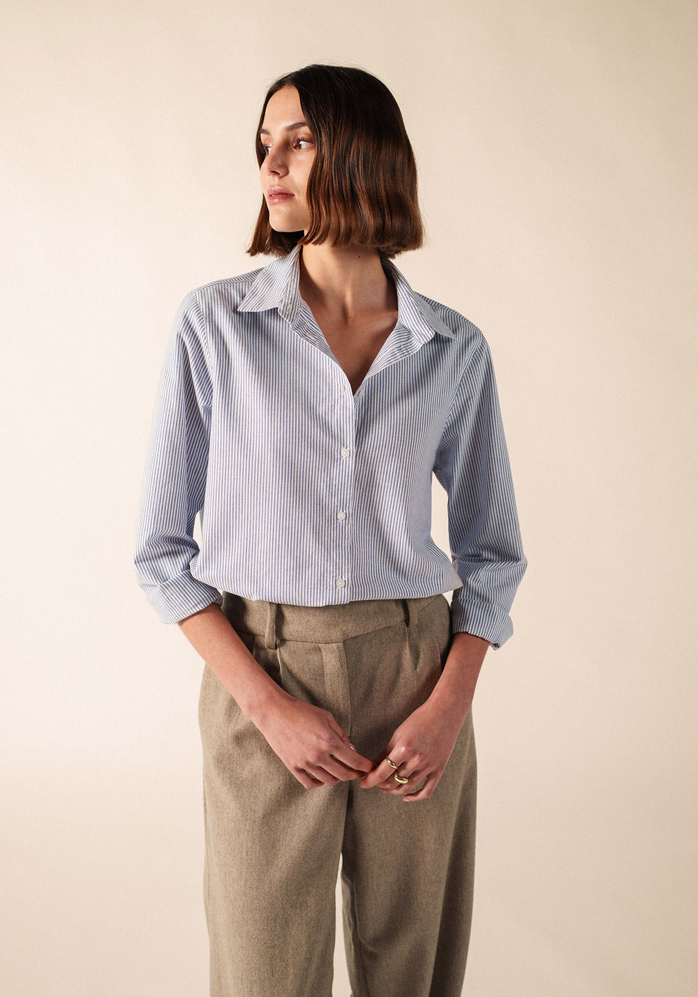 Léna shirt (BLANC/BLEU)