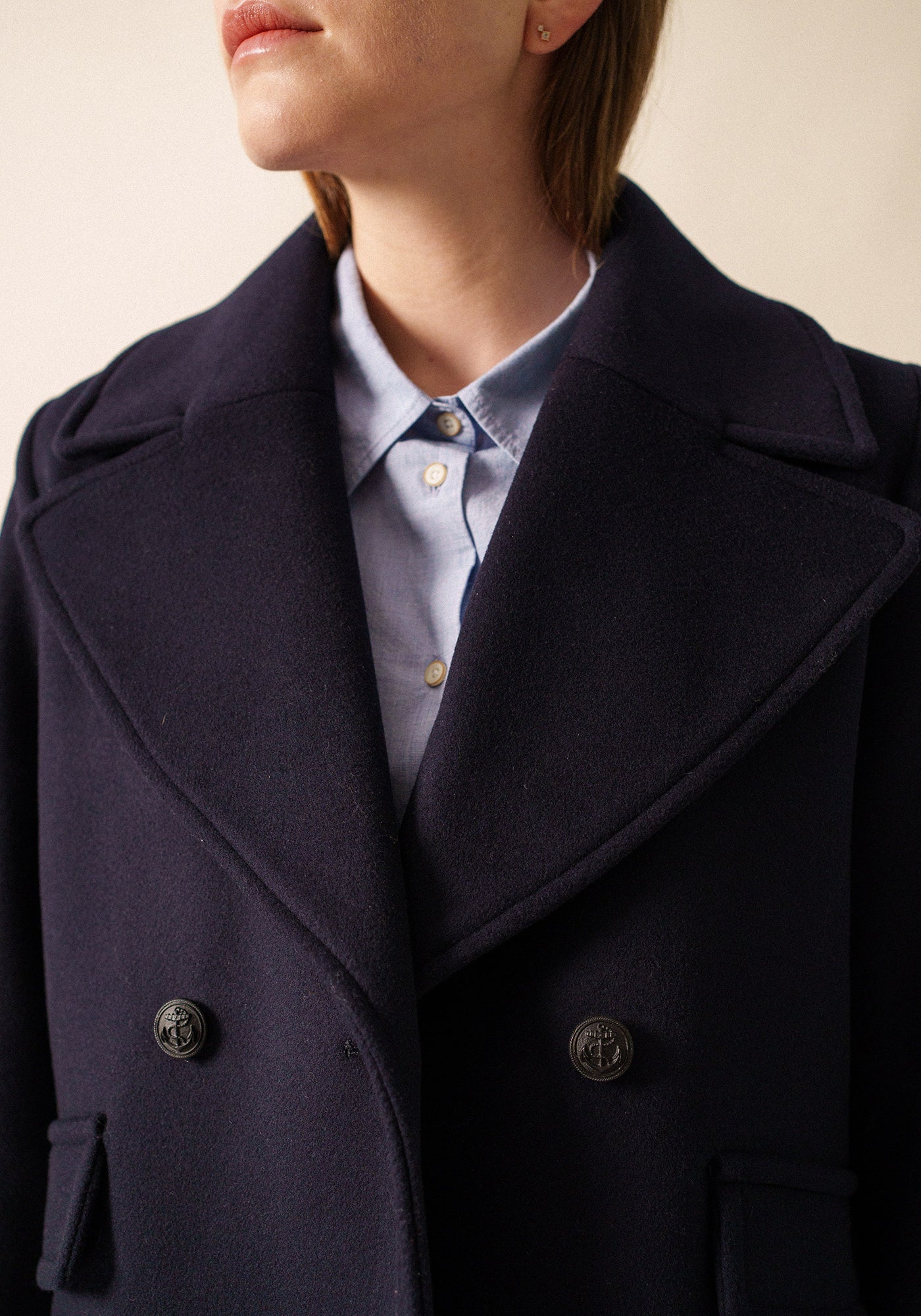 Ste Romy peacoat - in wool (NAVY)