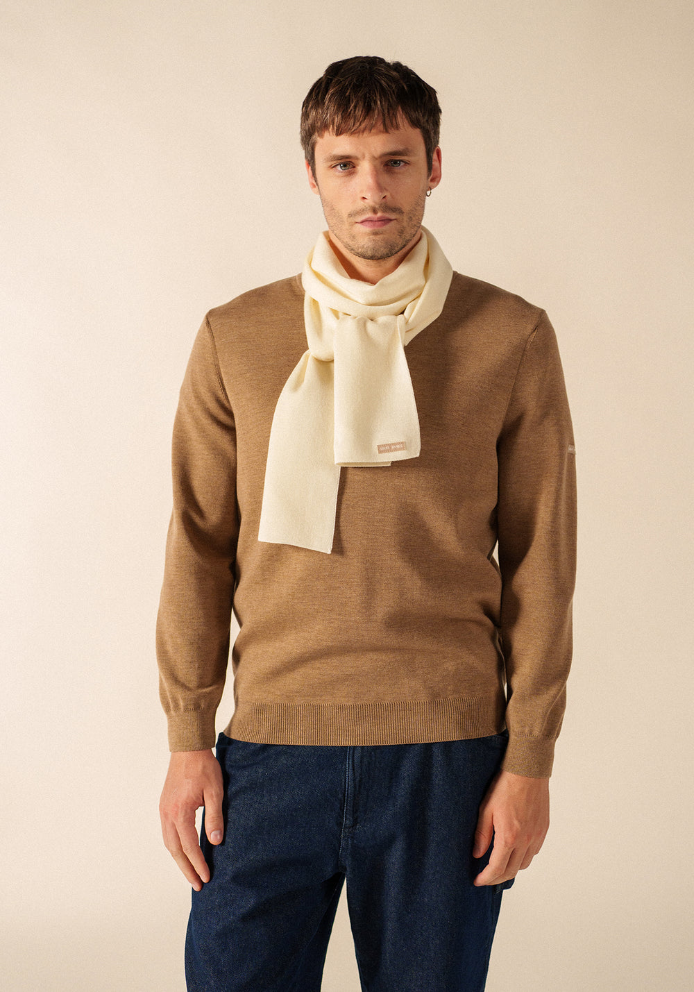 Marée Solid Scarf - in wool (BLANC)