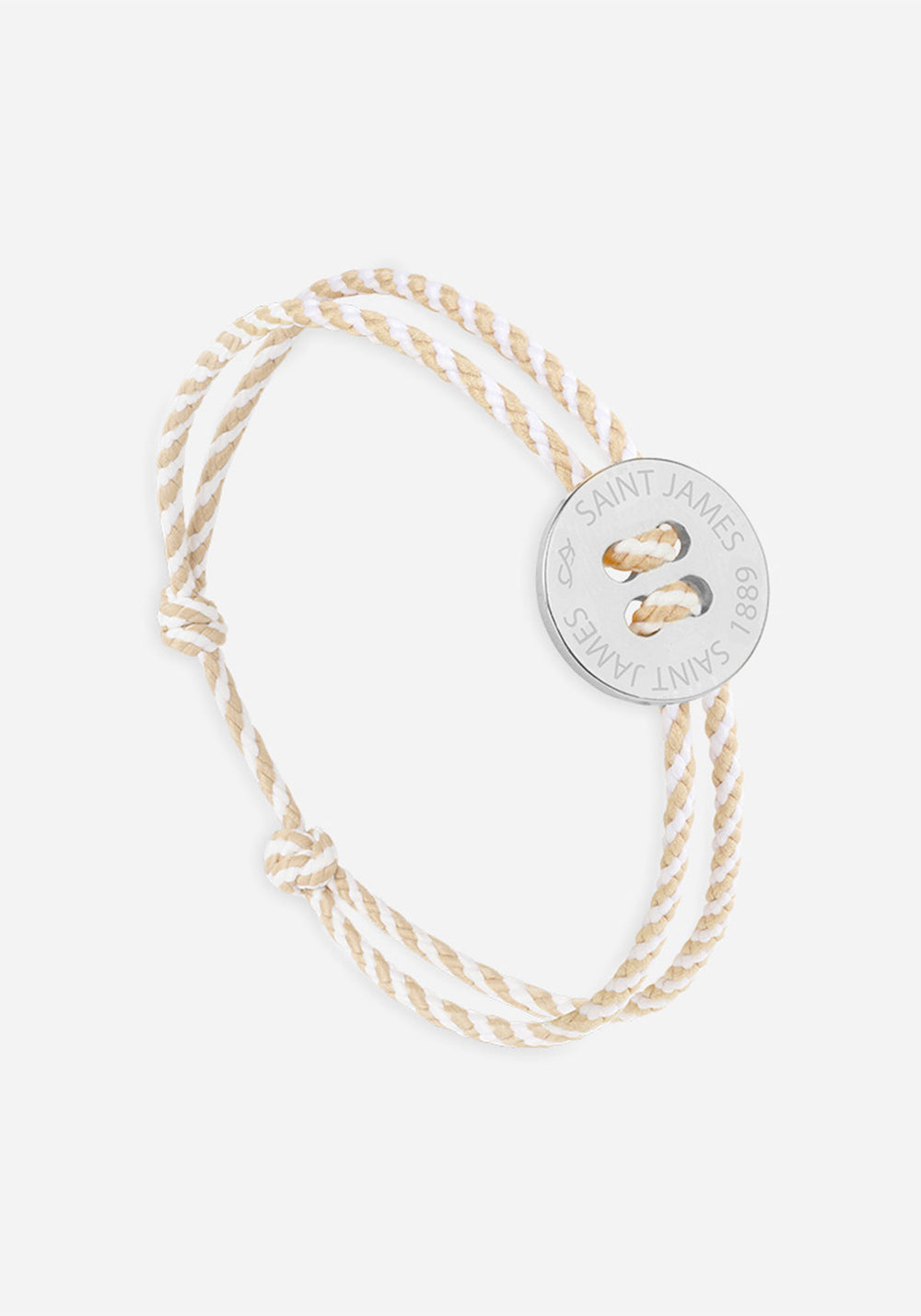 Button bracelt x Le Vent à la Française (ARGENT/RAYE BLANC/BEIGE)