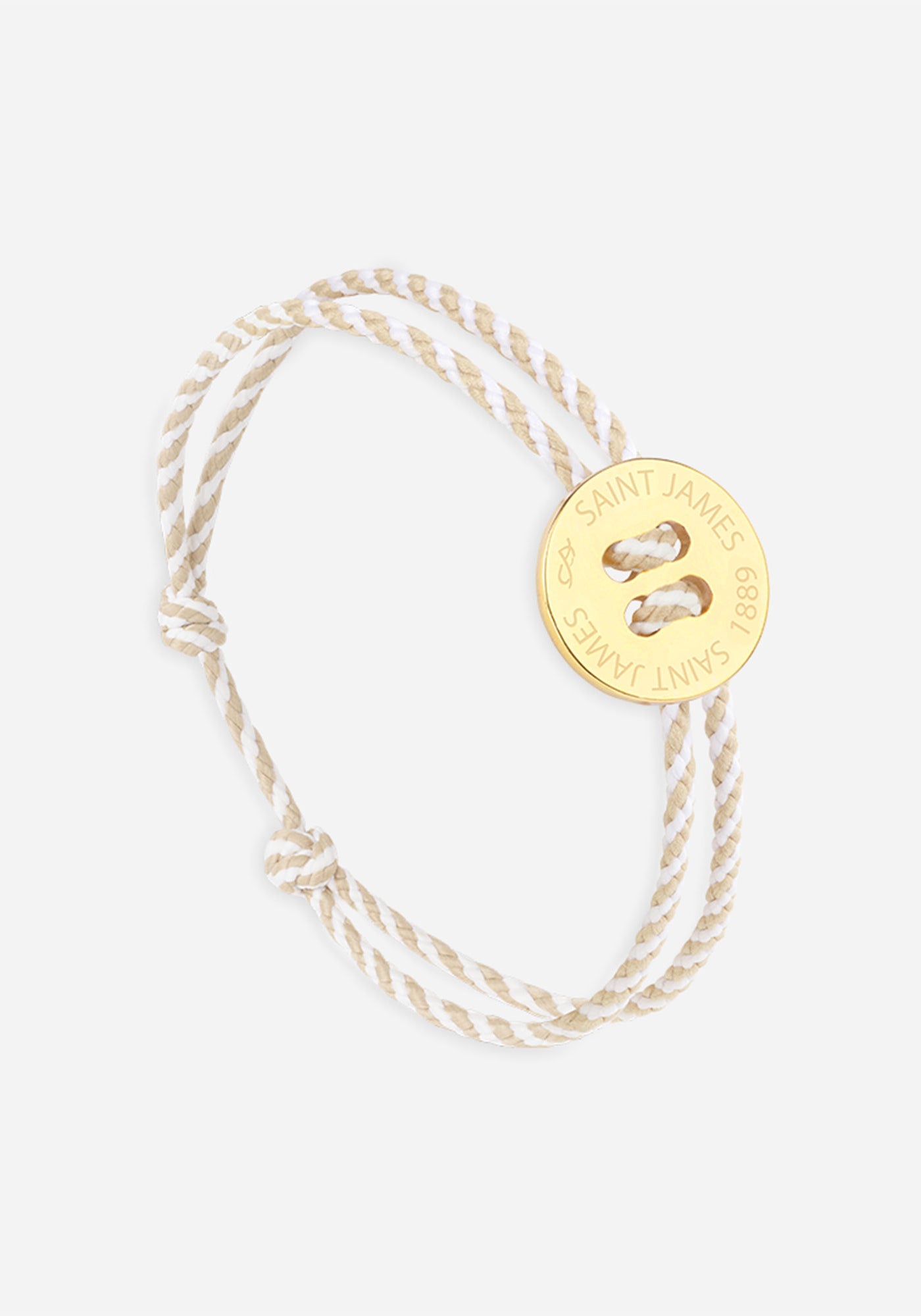 Button bracelt x Le Vent à la Française (OR/RAYE BLANC/BEIGE)