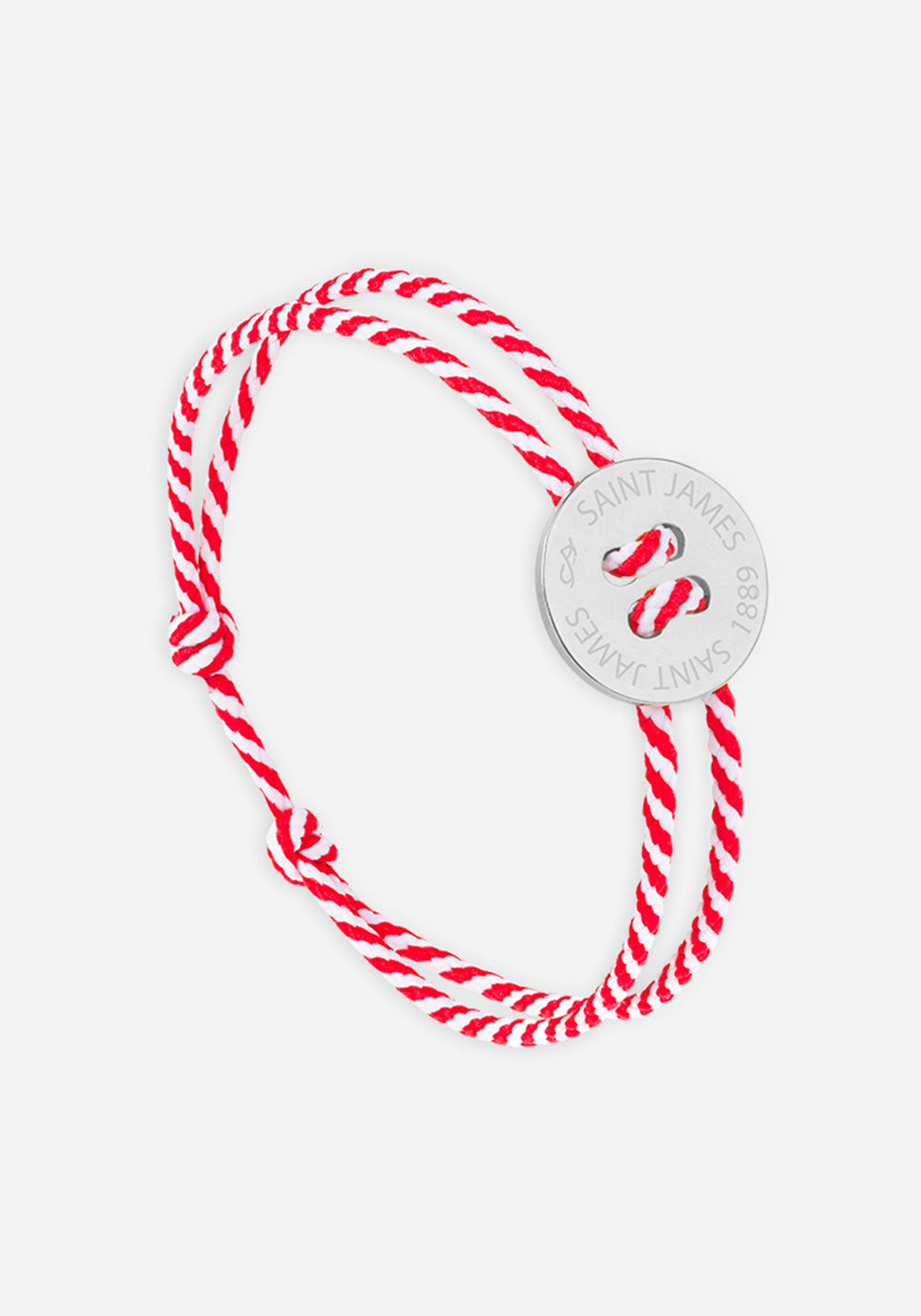 Button bracelt x Le Vent à la Française (ARGENT/RAYE BLANC/ROUGE)