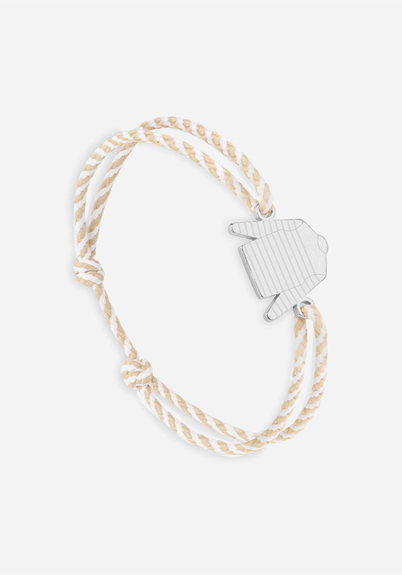 Bretin shirt bracelet x Le Vent à la Française (ARGENT/RAYE BLANC/BEIGE)