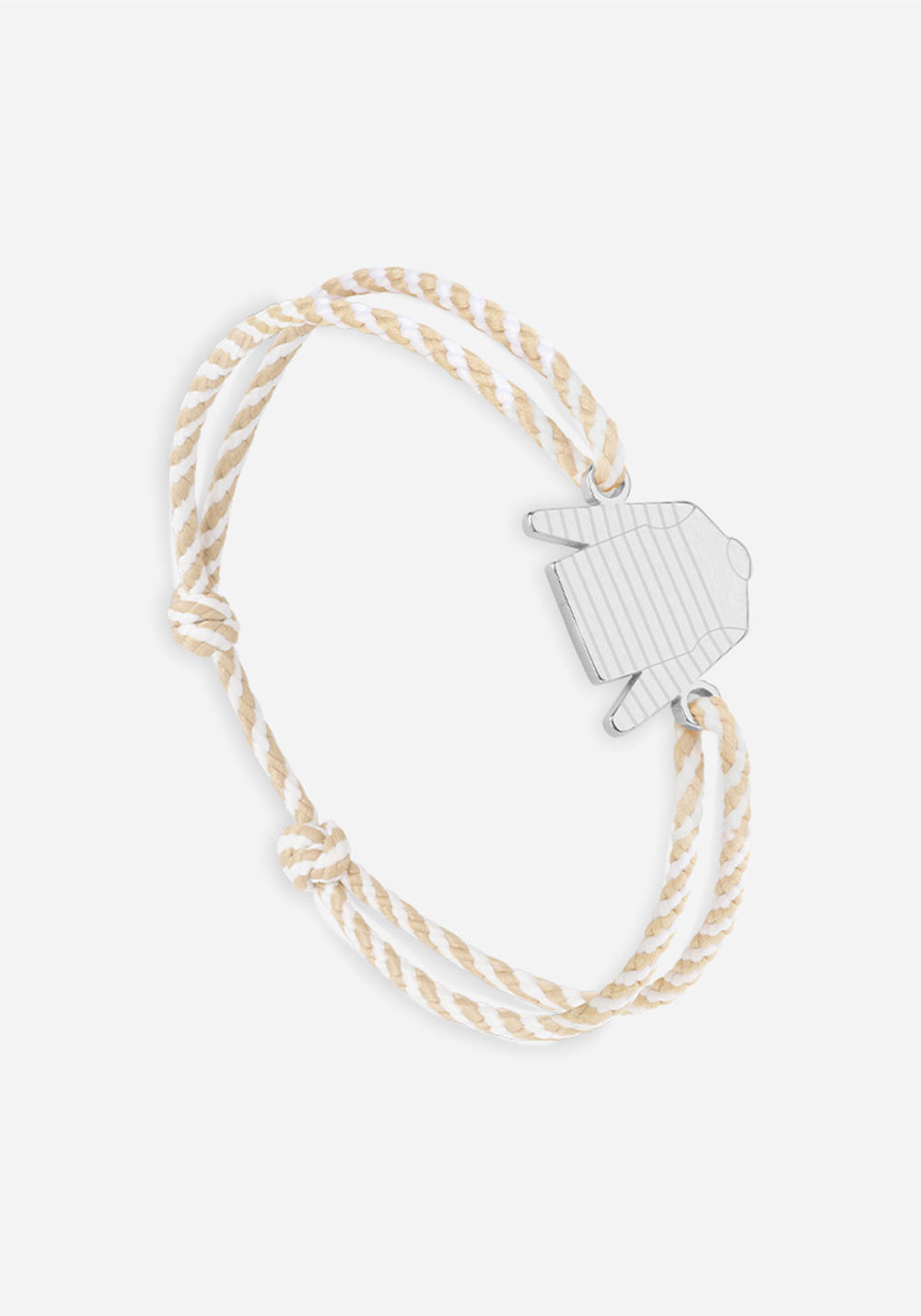 Bretin shirt bracelet x Le Vent à la Française (ARGENT/RAYE BLANC/BEIGE)