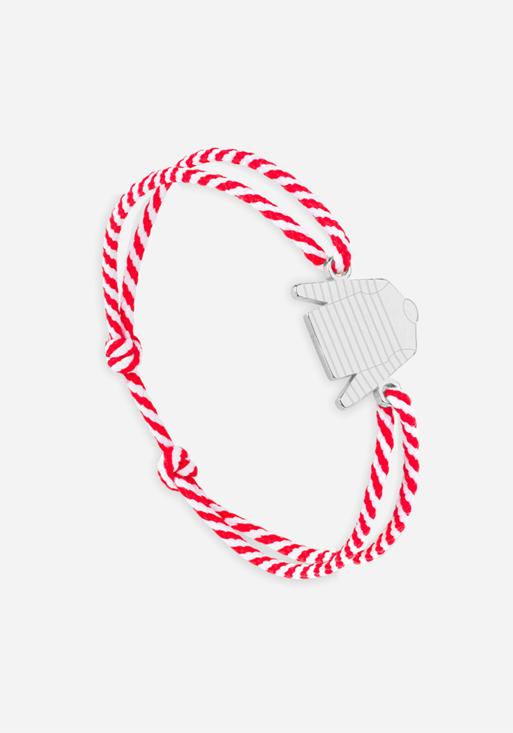 Bretin shirt bracelet x Le Vent à la Française (ARGENT/RAYE BLANC/ROUGE)