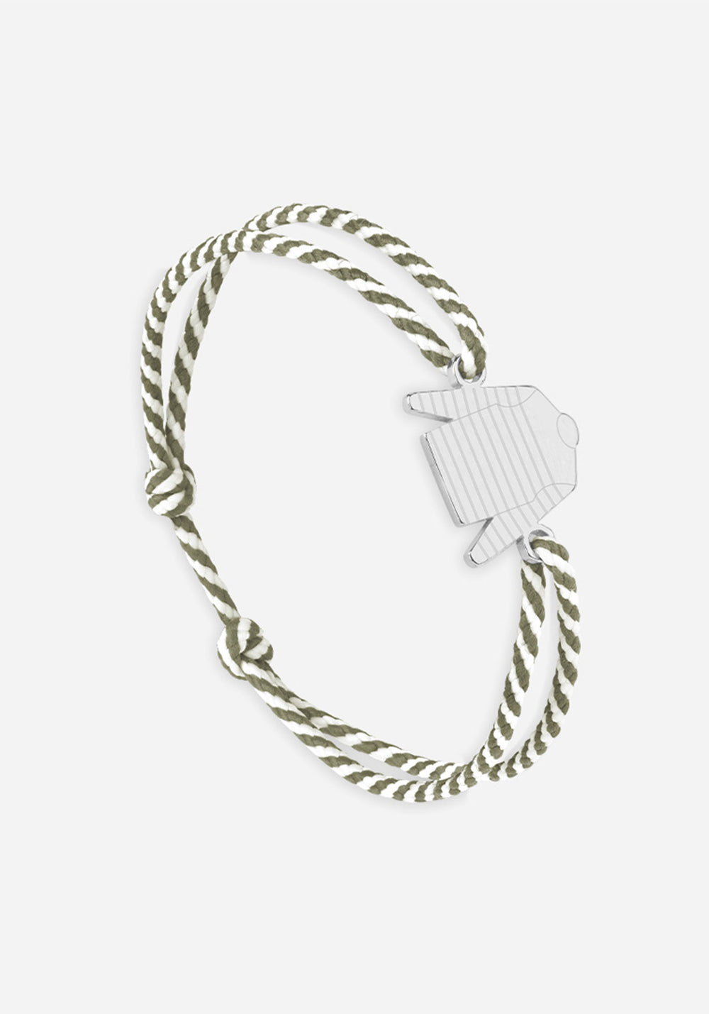 Bretin shirt bracelet x Le Vent à la Française (ARGENT/RAYE BLANC/KAKI)