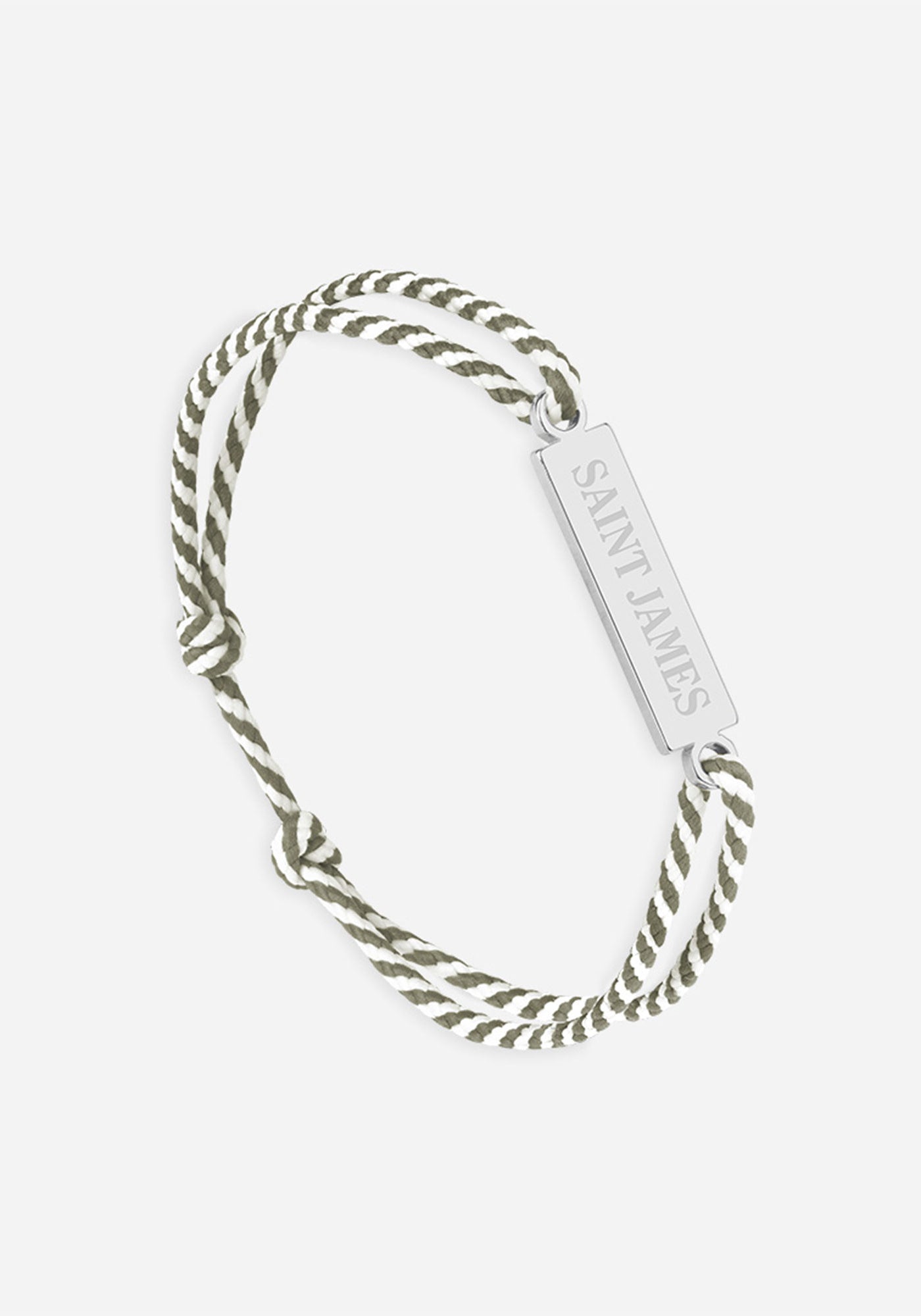 Logo bracelet x Le Vent à la Française (ARGENT/RAYE BLANC/KAKI)