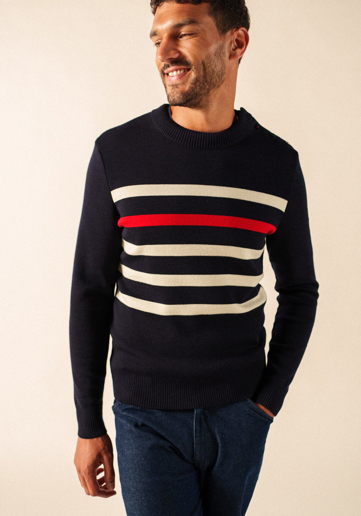 Pezenas Jumper (NAVY/ECUME/TULIPE)