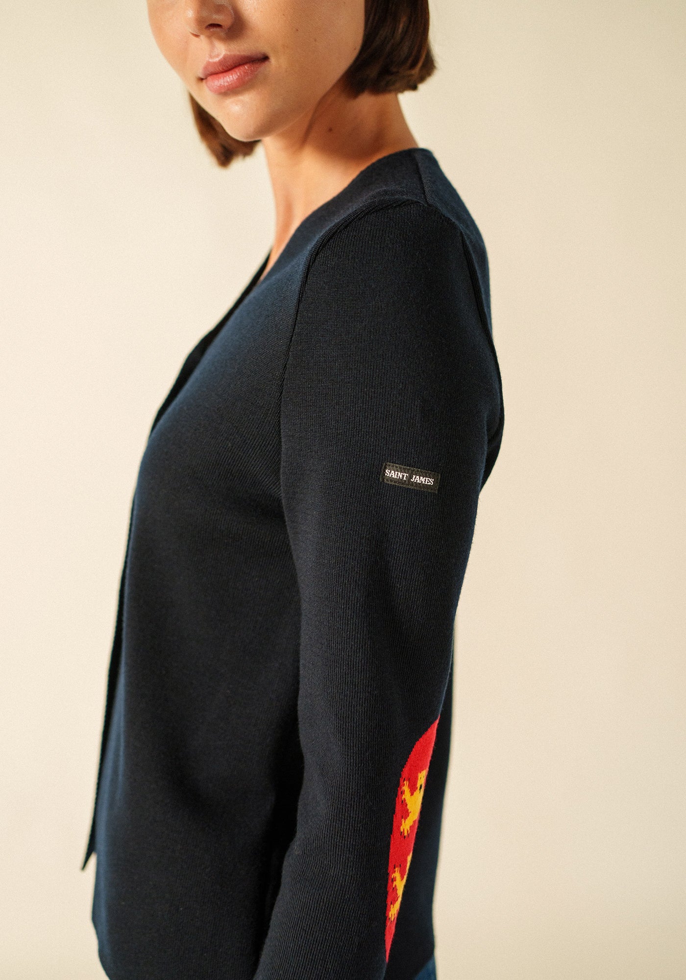 Brévands Cardigan Elbow Patches (NAVY/NORMANDIE)