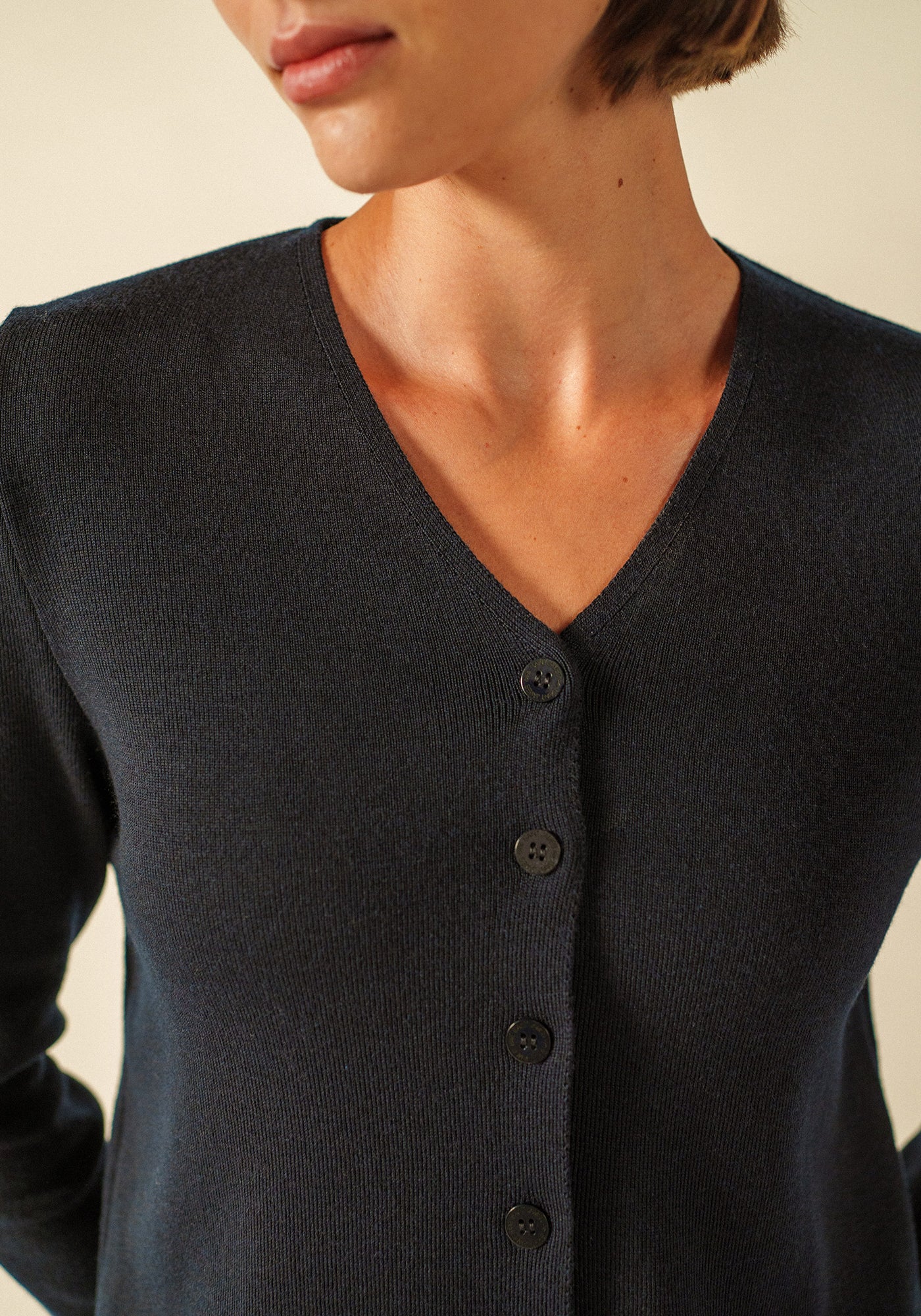 Brévands Cardigan Elbow Patches (NAVY/NORMANDIE)