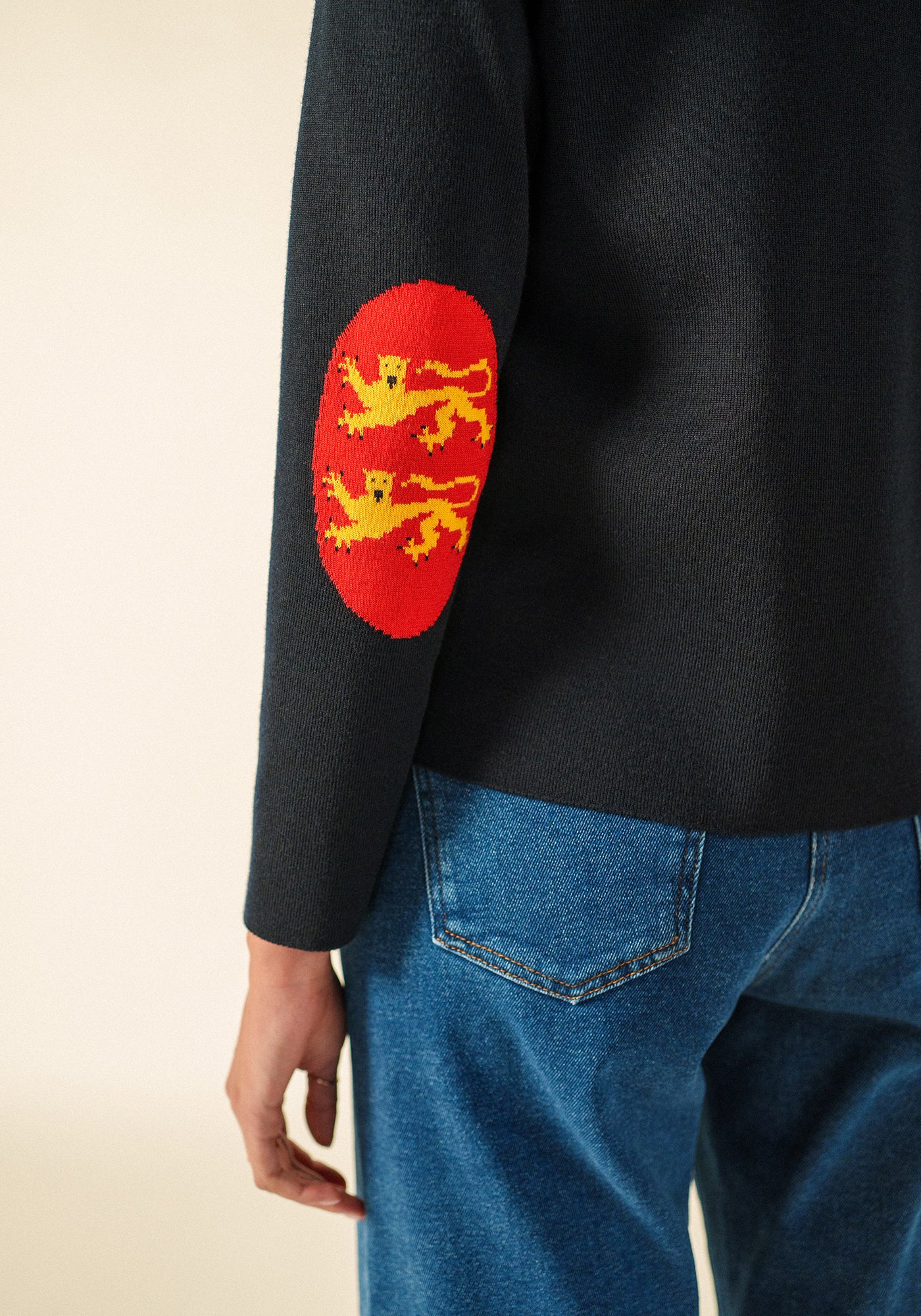 Brévands Cardigan Elbow Patches (NAVY/NORMANDIE)