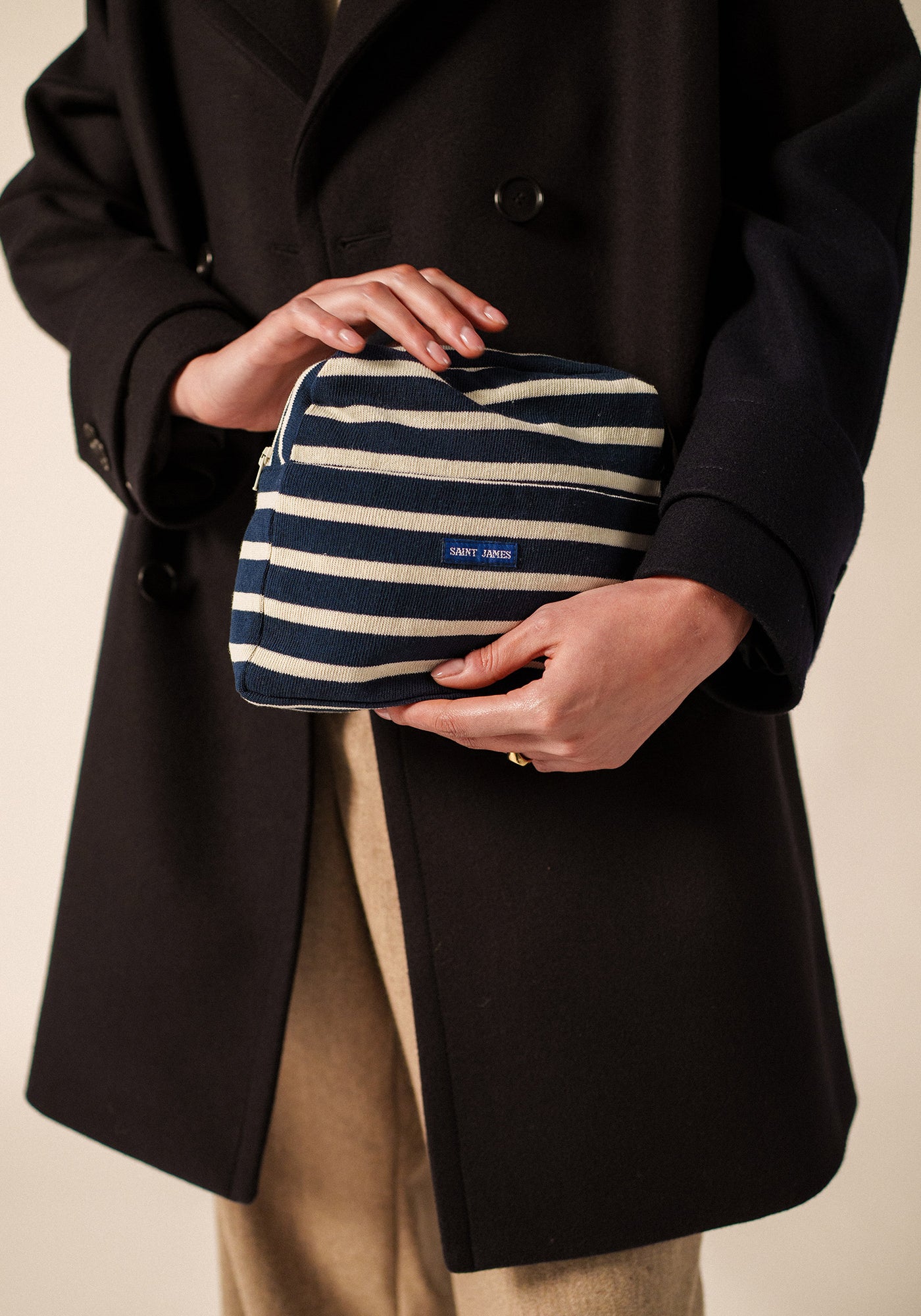 Striped Pouch (MARINE/ECRU)