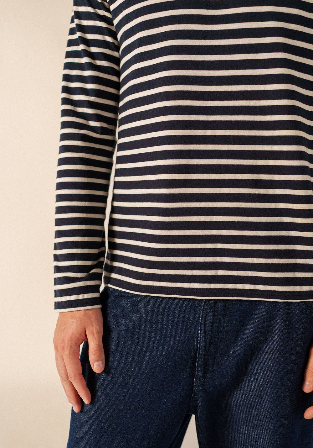 Glow-In-The-Dark Minquiers Striped Sailor Shirt - in cotton (NAVY/PHOSPHORESCENT)