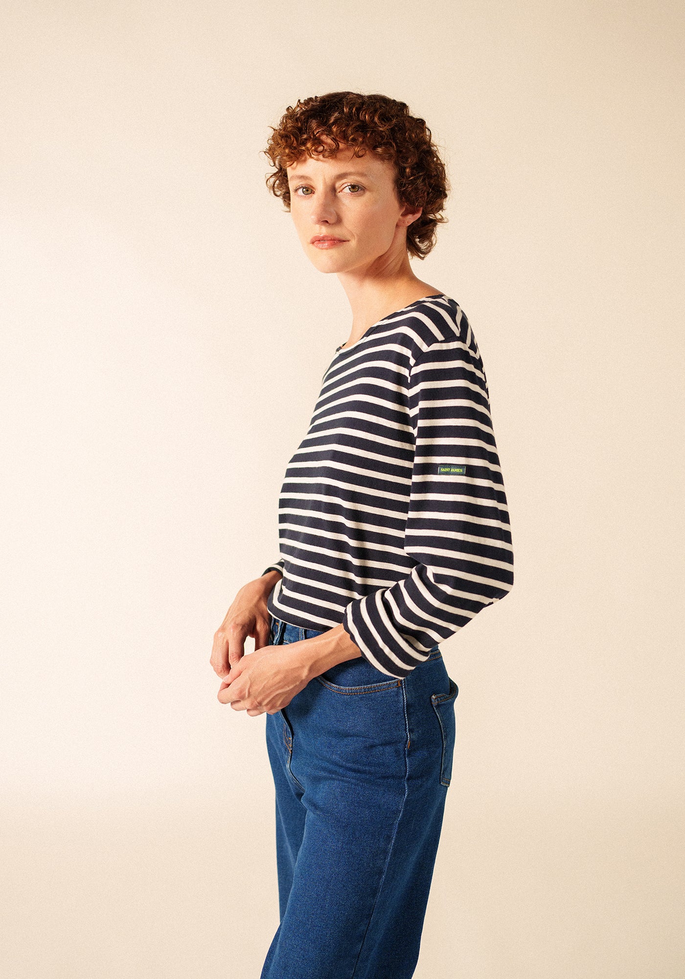 Glow-In-The-Dark Minquiers Striped Sailor Shirt - in cotton (NAVY/PHOSPHORESCENT)