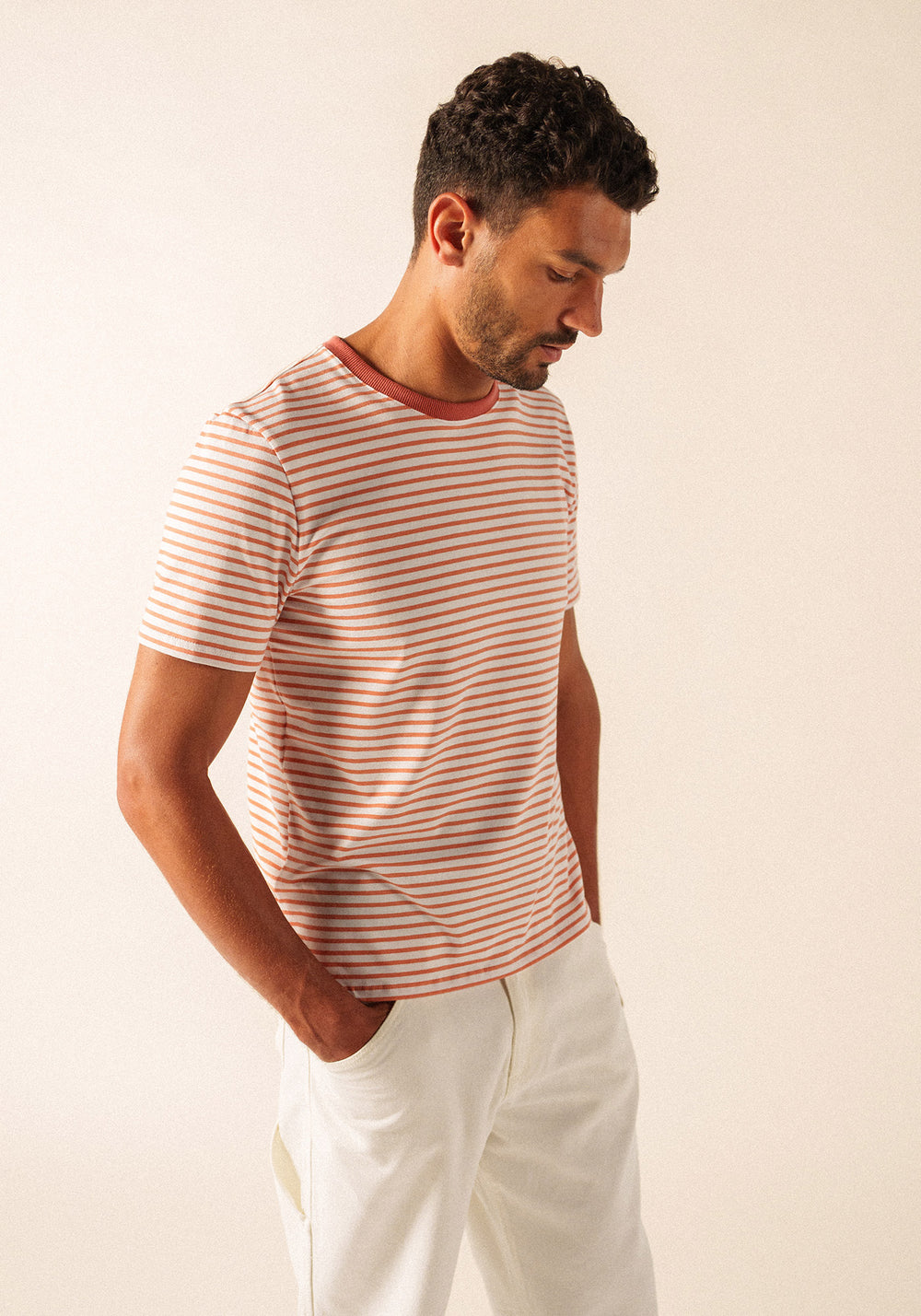 Plouhinec Striped Sailor Shirt (NEIGE/ARGILE)