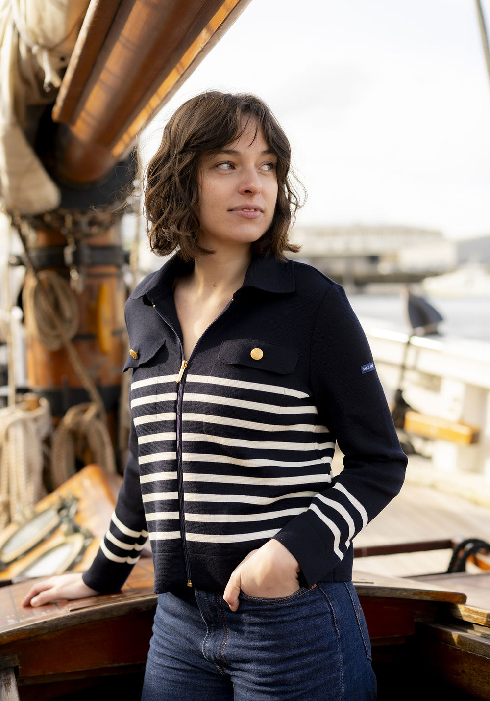 Striped Richelieu Jacket x Marine nationale (NAVY/ECUME)