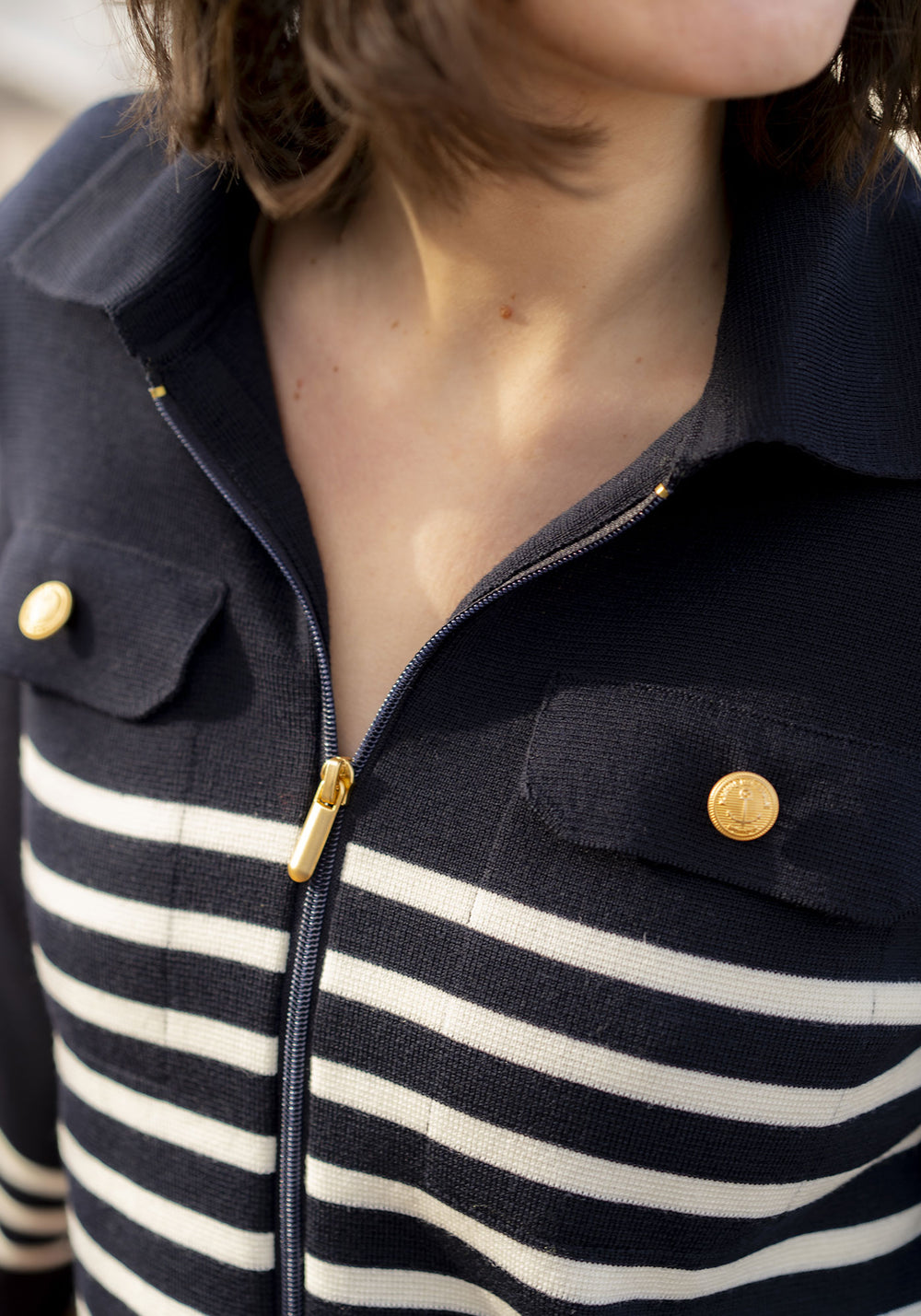 Striped Richelieu Jacket x Marine nationale (NAVY/ECUME)