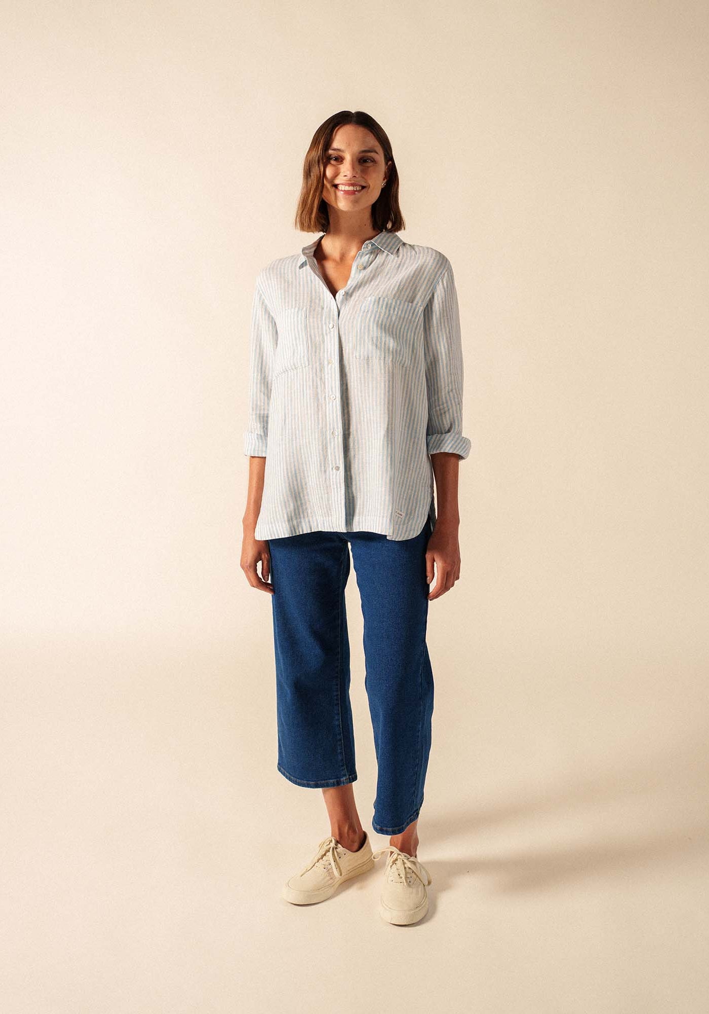 Charline Shirt (BLANC/CIEL)