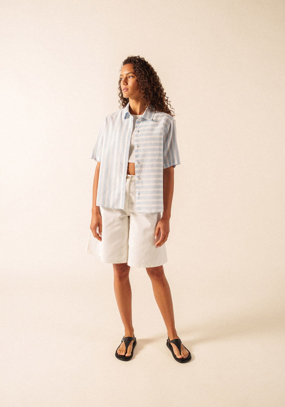 Alma Shirt (BLANC/BLEU)