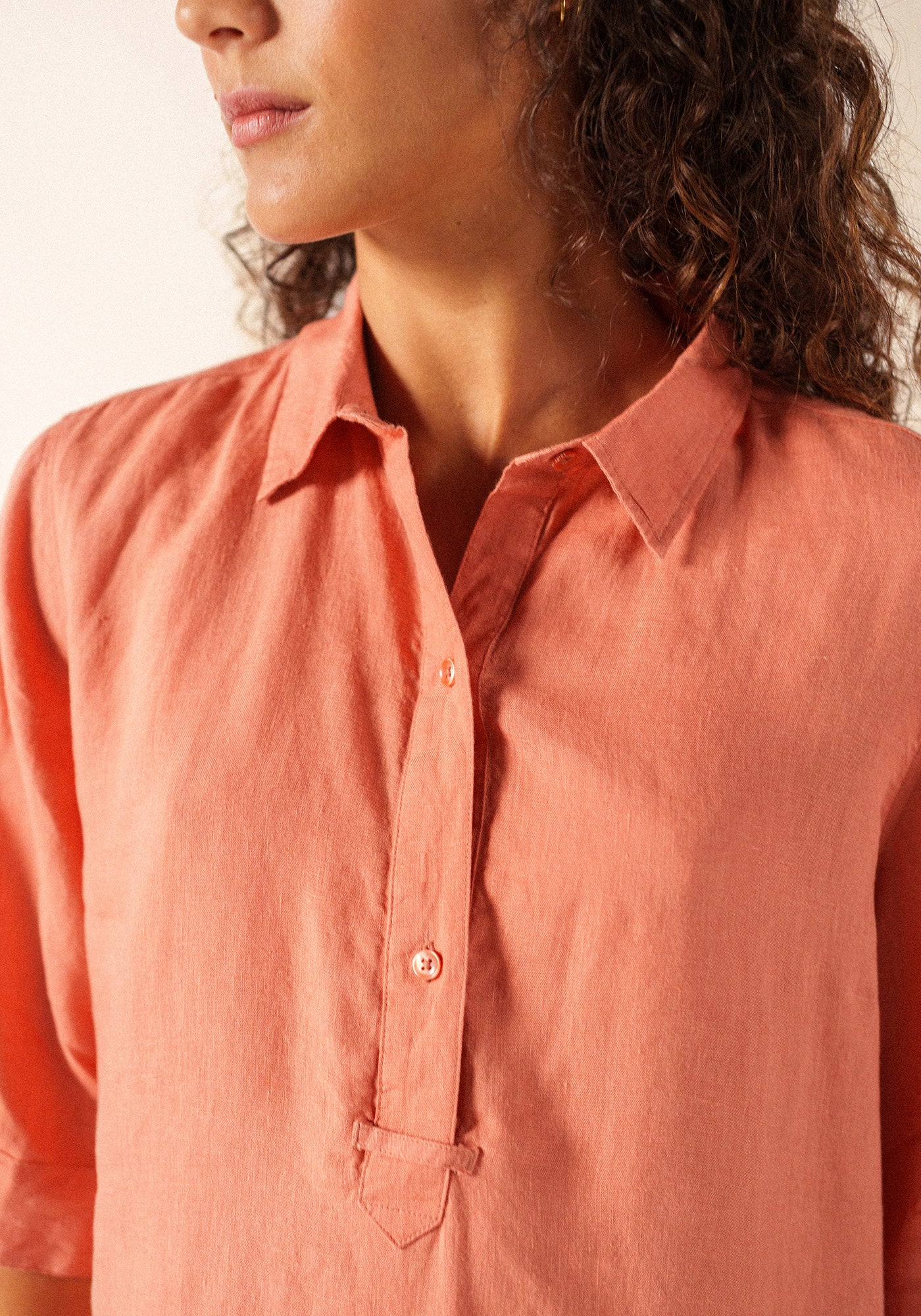 Léonie Linen Dress (ARGILE)