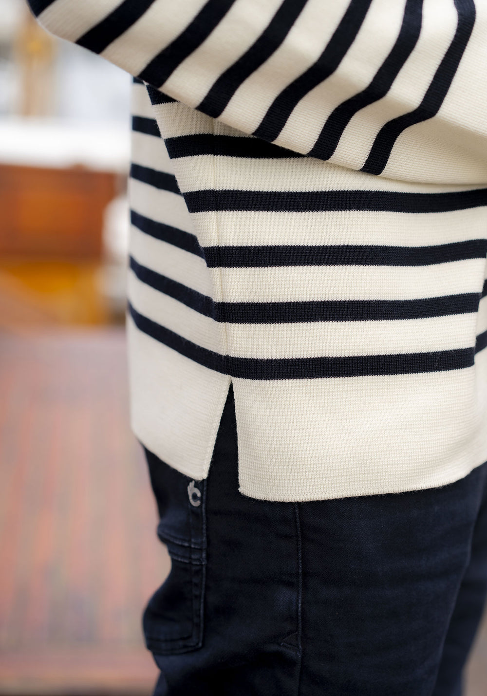 Aconit x Marine nationale Breton Shirt (ECRU/MARINE)