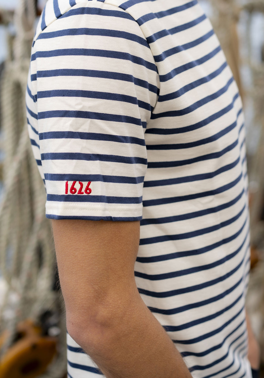 Narval x Marine nationale Breton Shirt (ECRU/NAVY)