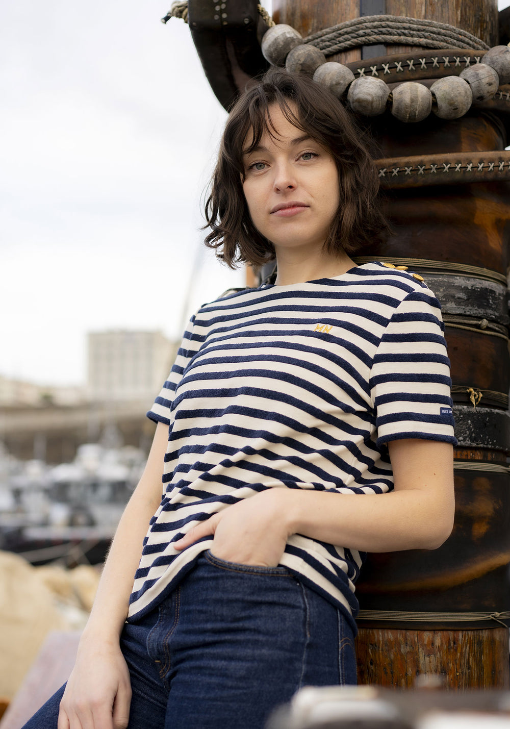 Gloire x Marine nationale Breton Shirt (NEIGE/MARINE)