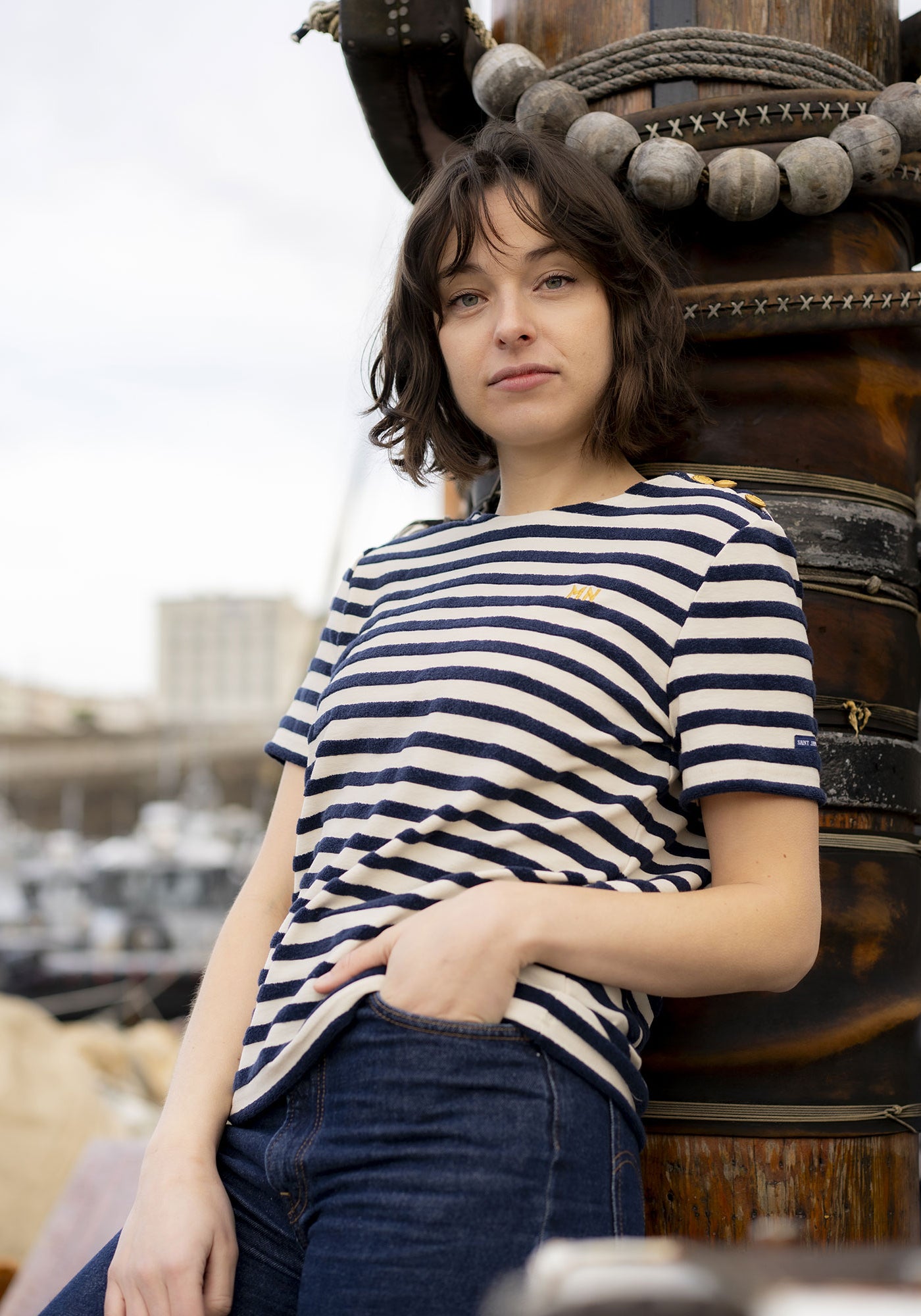 Gloire x Marine nationale Breton Shirt (NEIGE/MARINE)