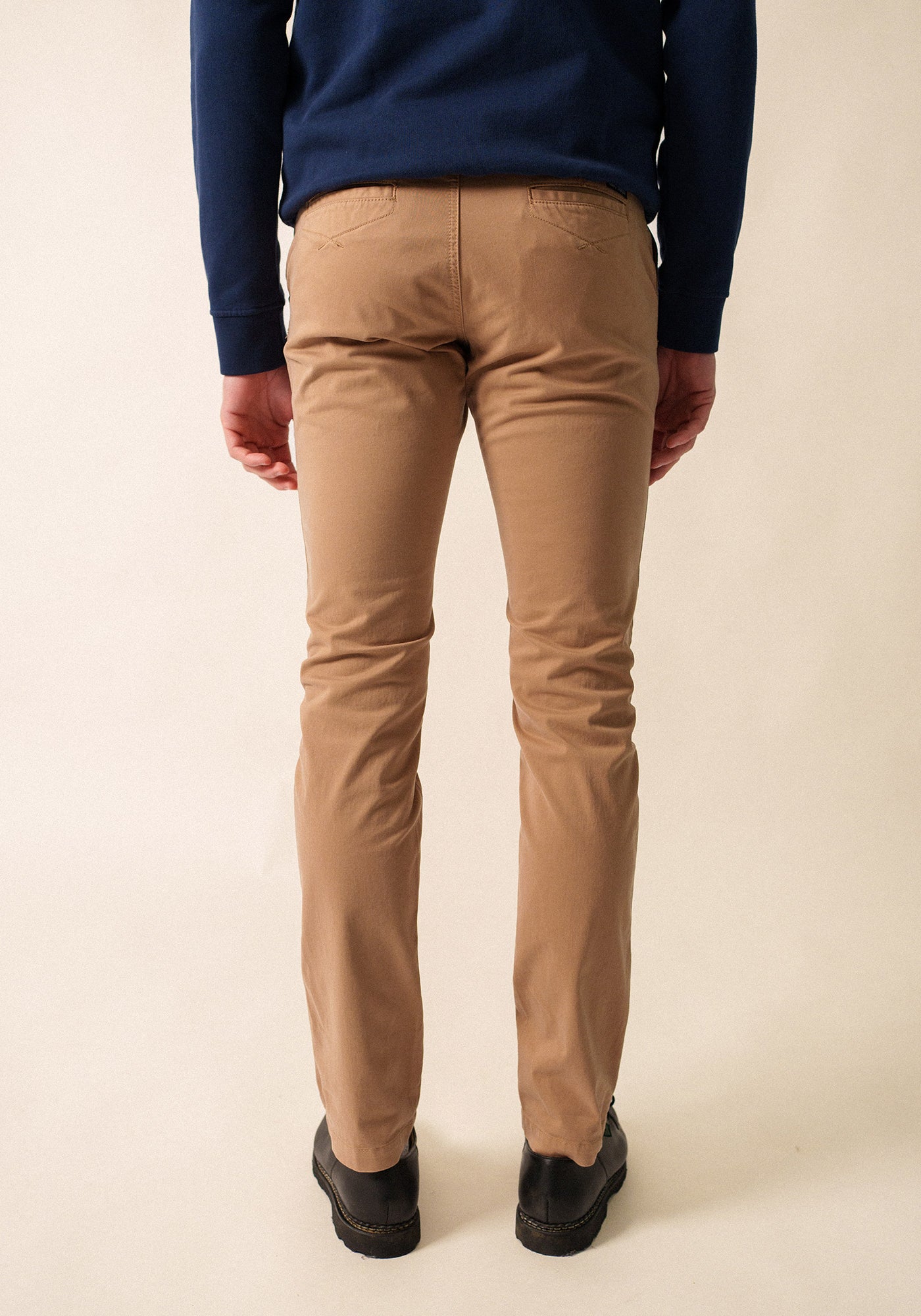 Voile Hiver chino pants - in stretch cotton twill (BEIGE FONCE)